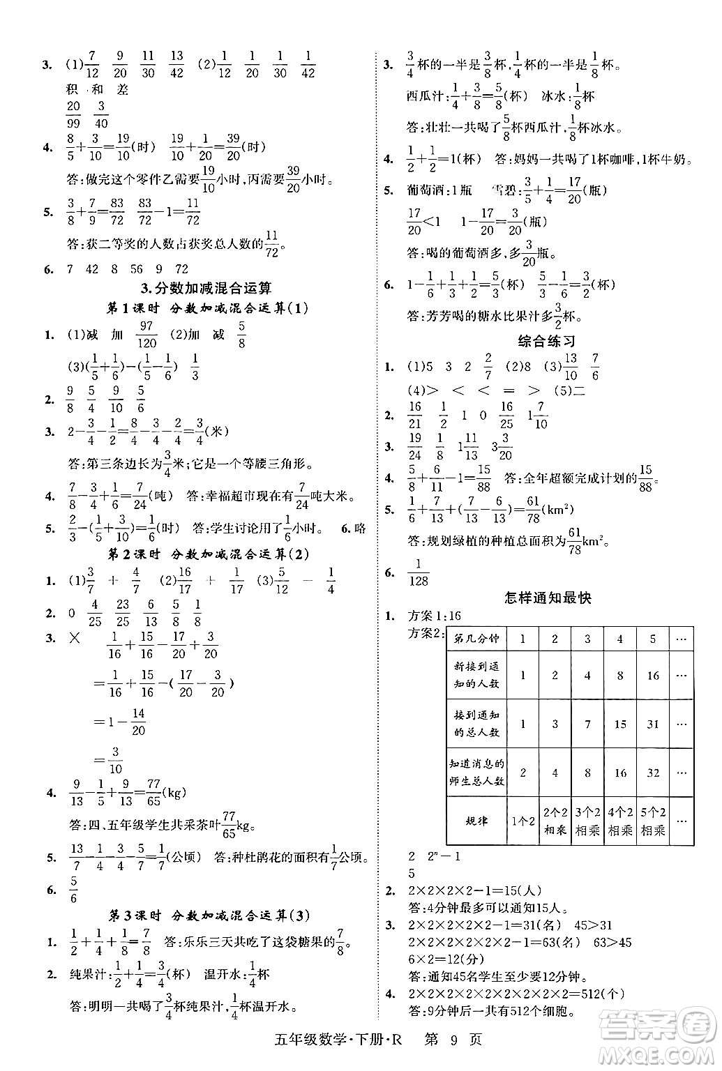 吉林教育出版社2024年春啟航新課堂五年級數(shù)學(xué)下冊人教版答案