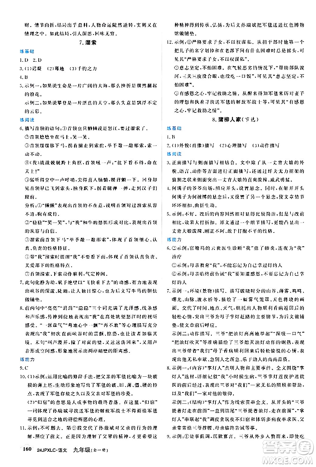 江西高校出版社2024年春金牌學(xué)練測創(chuàng)新作業(yè)設(shè)計(jì)九年級語文下冊課標(biāo)版答案