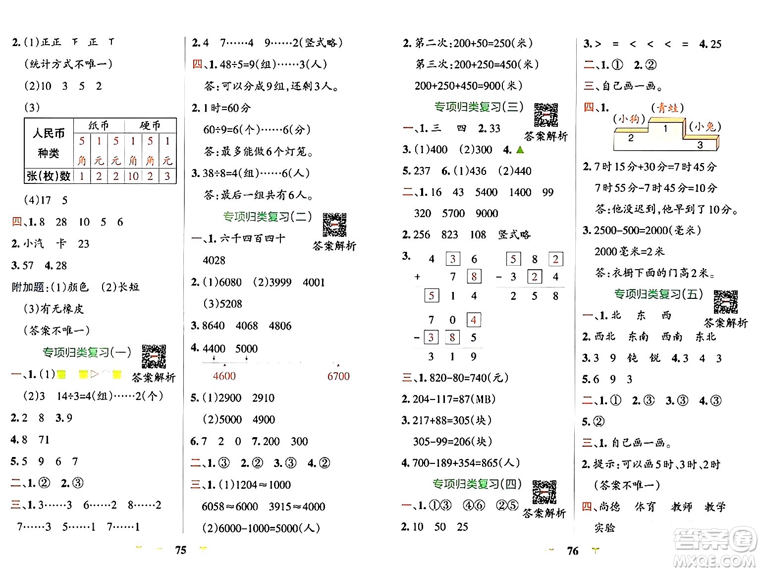 陜西師范大學(xué)出版總社有限公司2024年春小學(xué)學(xué)霸沖A卷二年級(jí)數(shù)學(xué)下冊(cè)蘇教版答案