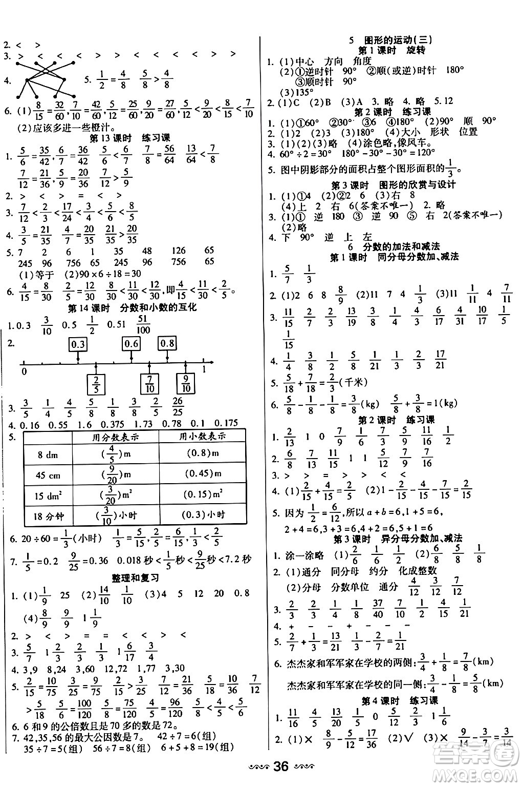 河北少年兒童出版社出版社2024年春輕松練一線課堂五年級數(shù)學下冊人教版答案