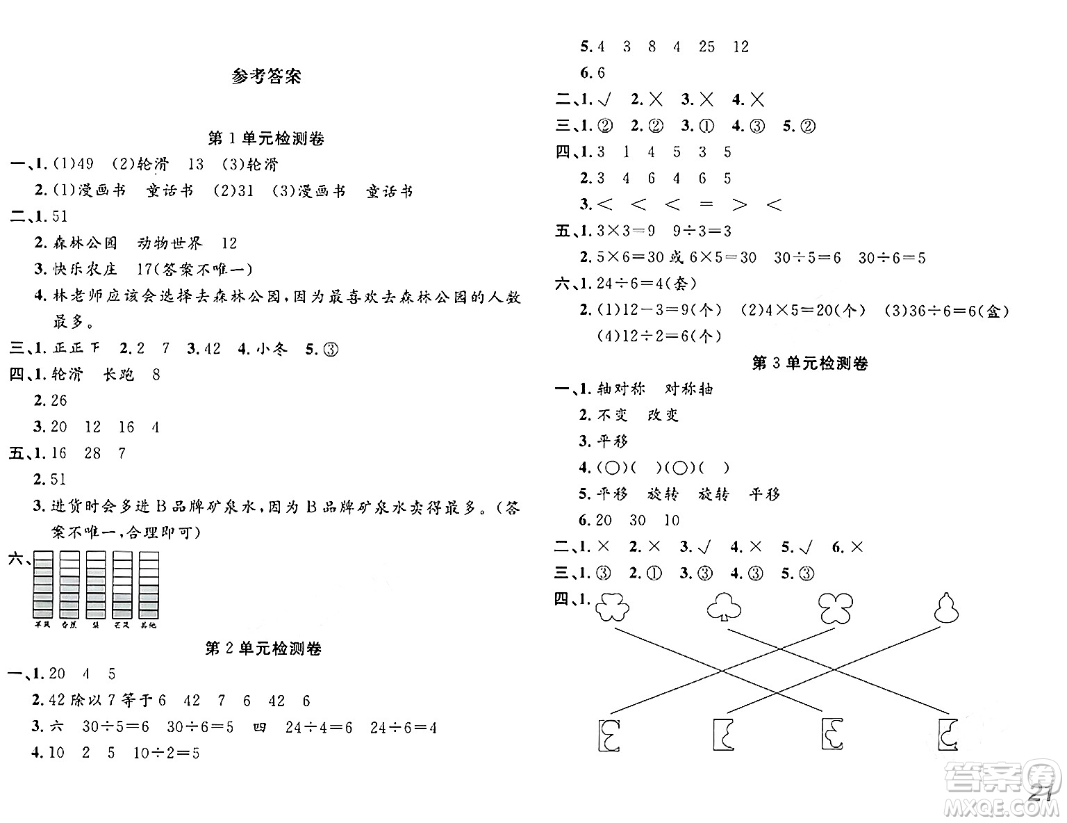 安徽師范大學(xué)出版社2024年春品優(yōu)課堂二年級數(shù)學(xué)下冊人教版答案