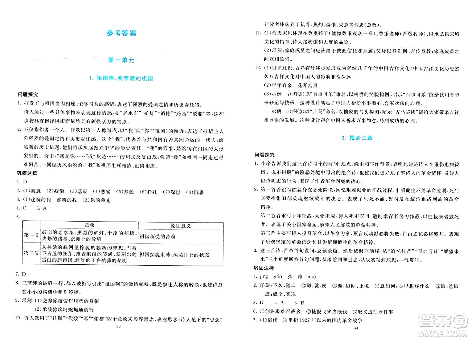 語(yǔ)文出版社2024年春語(yǔ)文同步學(xué)與練九年級(jí)語(yǔ)文下冊(cè)通用版答案