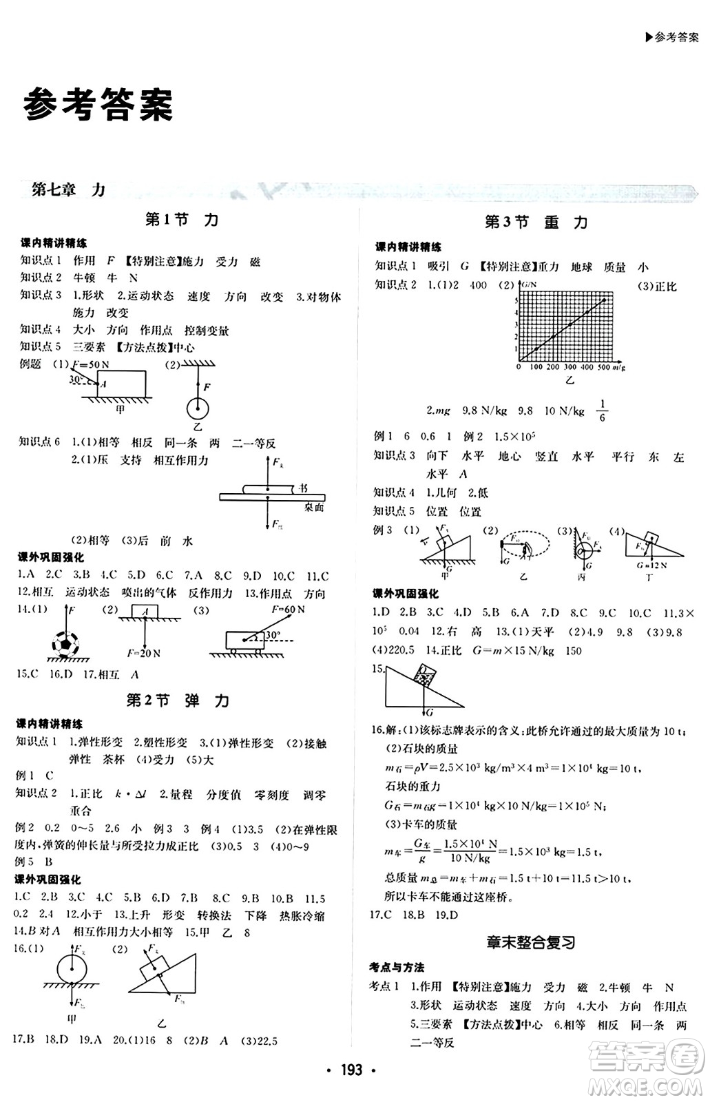 內(nèi)蒙古大學出版社2024年春超越訓練八年級物理下冊人教版答案