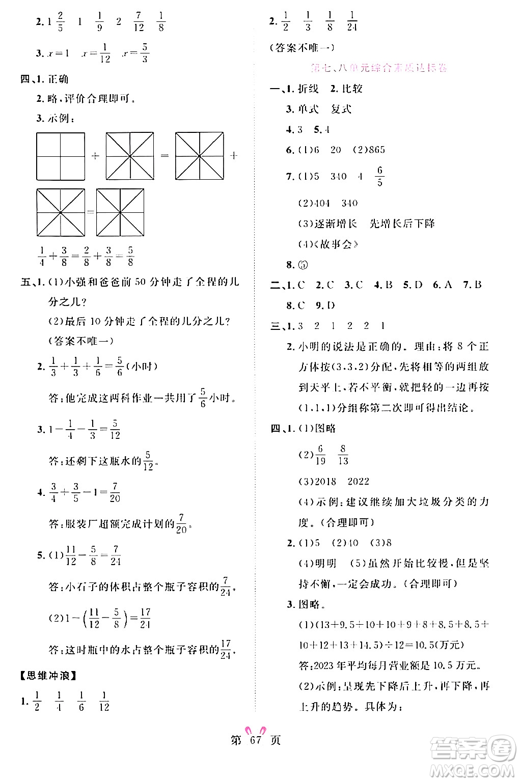 安徽師范大學(xué)出版社2024年春訓(xùn)練達(dá)人五年級(jí)數(shù)學(xué)下冊(cè)人教版山東專(zhuān)版答案
