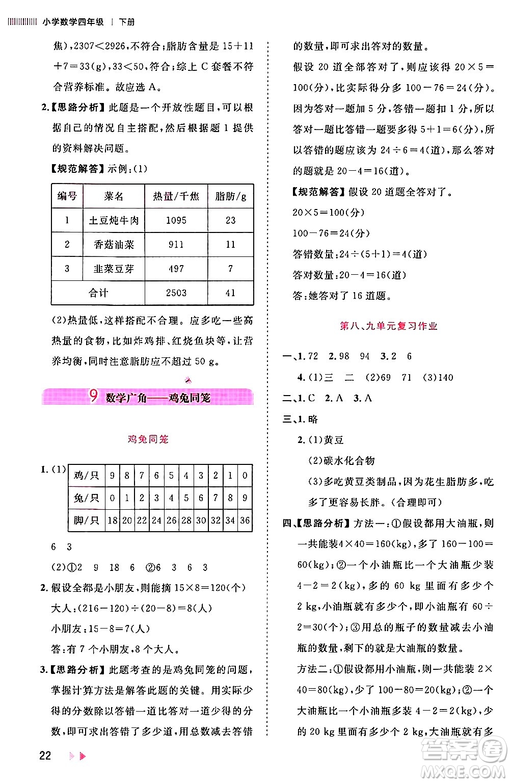 安徽師范大學(xué)出版社2024年春訓(xùn)練達(dá)人四年級(jí)數(shù)學(xué)下冊(cè)人教版山東專版答案