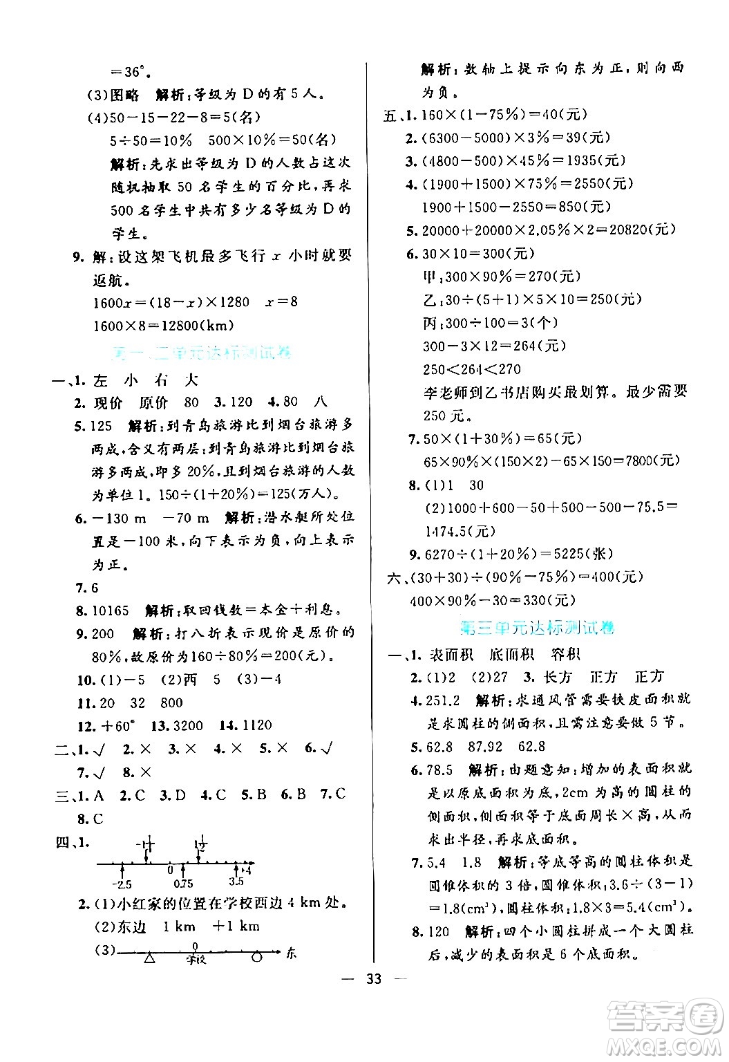 陽(yáng)光出版社2024年春亮點(diǎn)激活提優(yōu)天天練六年級(jí)數(shù)學(xué)下冊(cè)人教版廣東專版答案