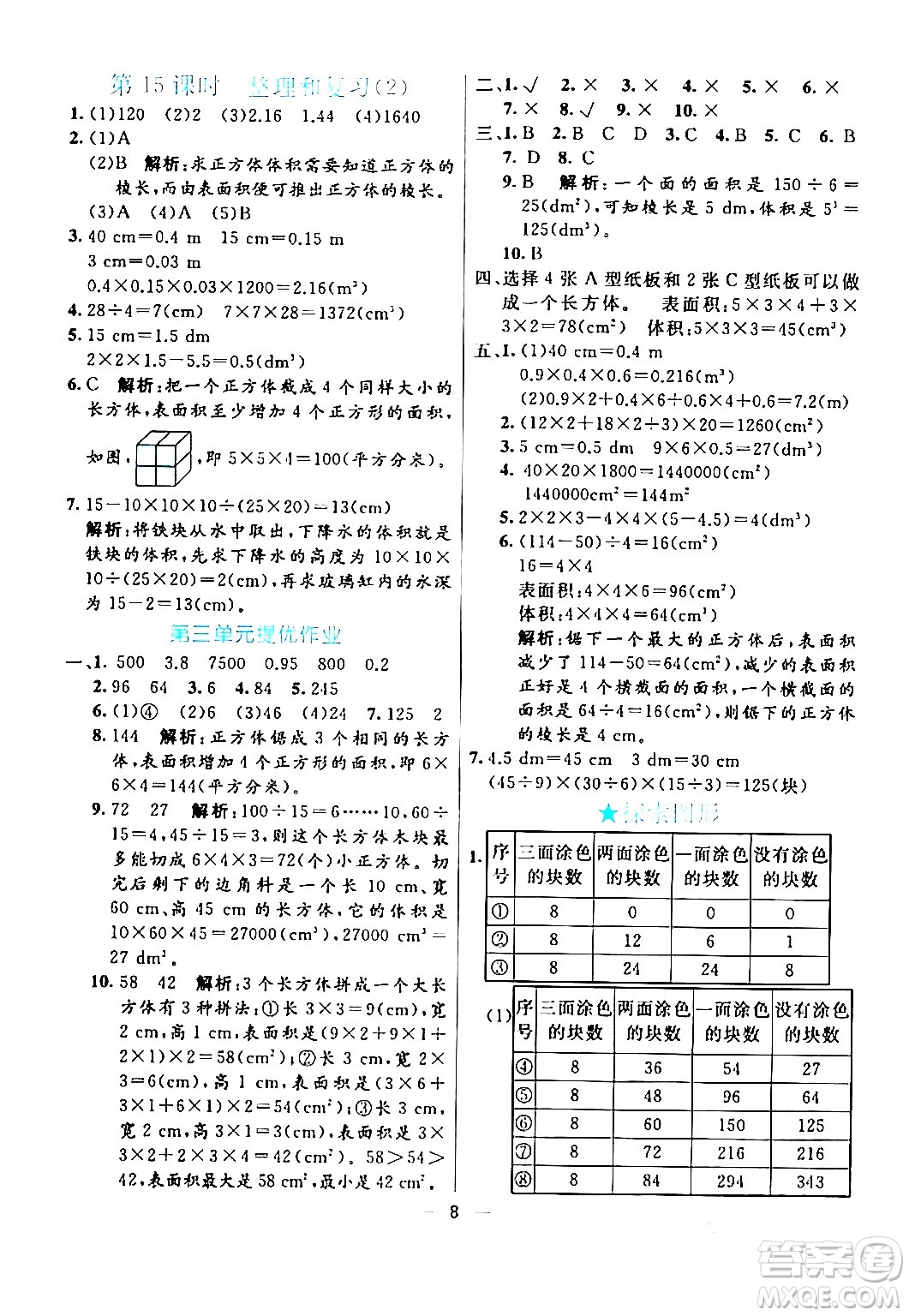 陽光出版社2024年春亮點激活提優(yōu)天天練五年級數(shù)學(xué)下冊人教版山東專版答案