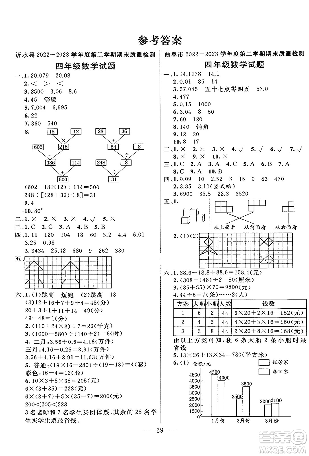 陽光出版社2024年春亮點(diǎn)激活提優(yōu)天天練四年級(jí)數(shù)學(xué)下冊(cè)人教版山東專版答案