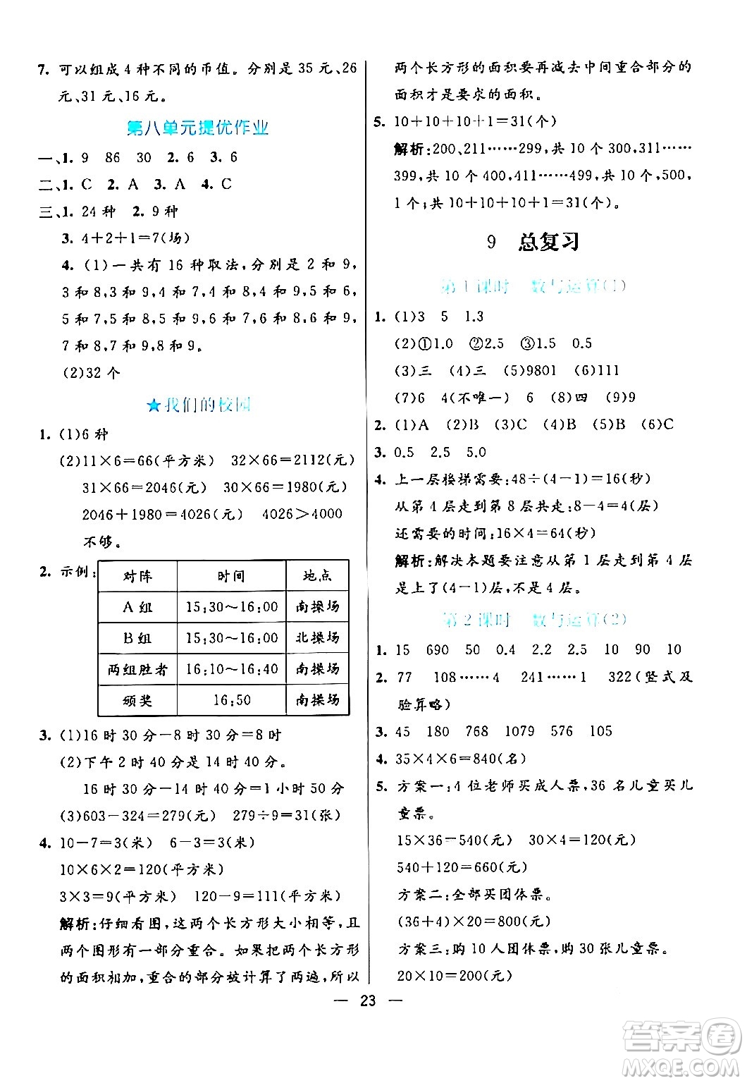 陽(yáng)光出版社2024年春亮點(diǎn)激活提優(yōu)天天練三年級(jí)數(shù)學(xué)下冊(cè)人教版山東專(zhuān)版答案