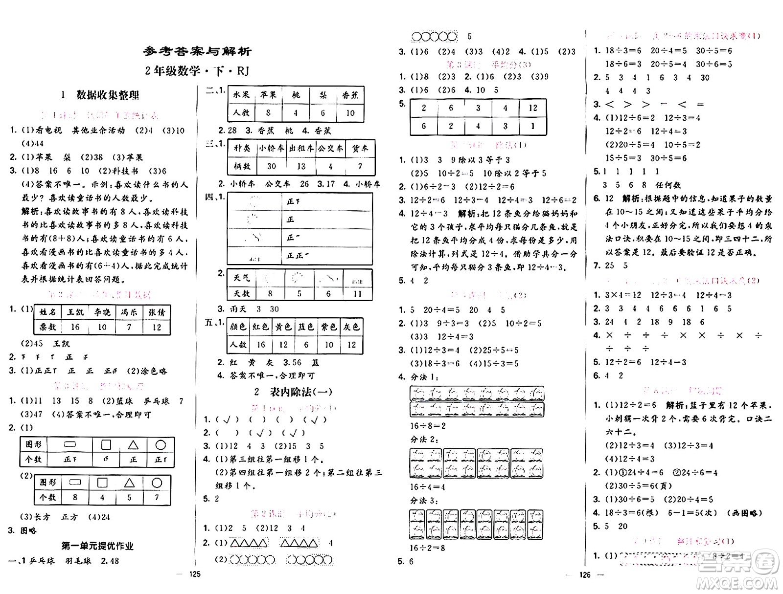 陽光出版社2024年春亮點(diǎn)激活提優(yōu)天天練二年級數(shù)學(xué)下冊人教版山東專版答案