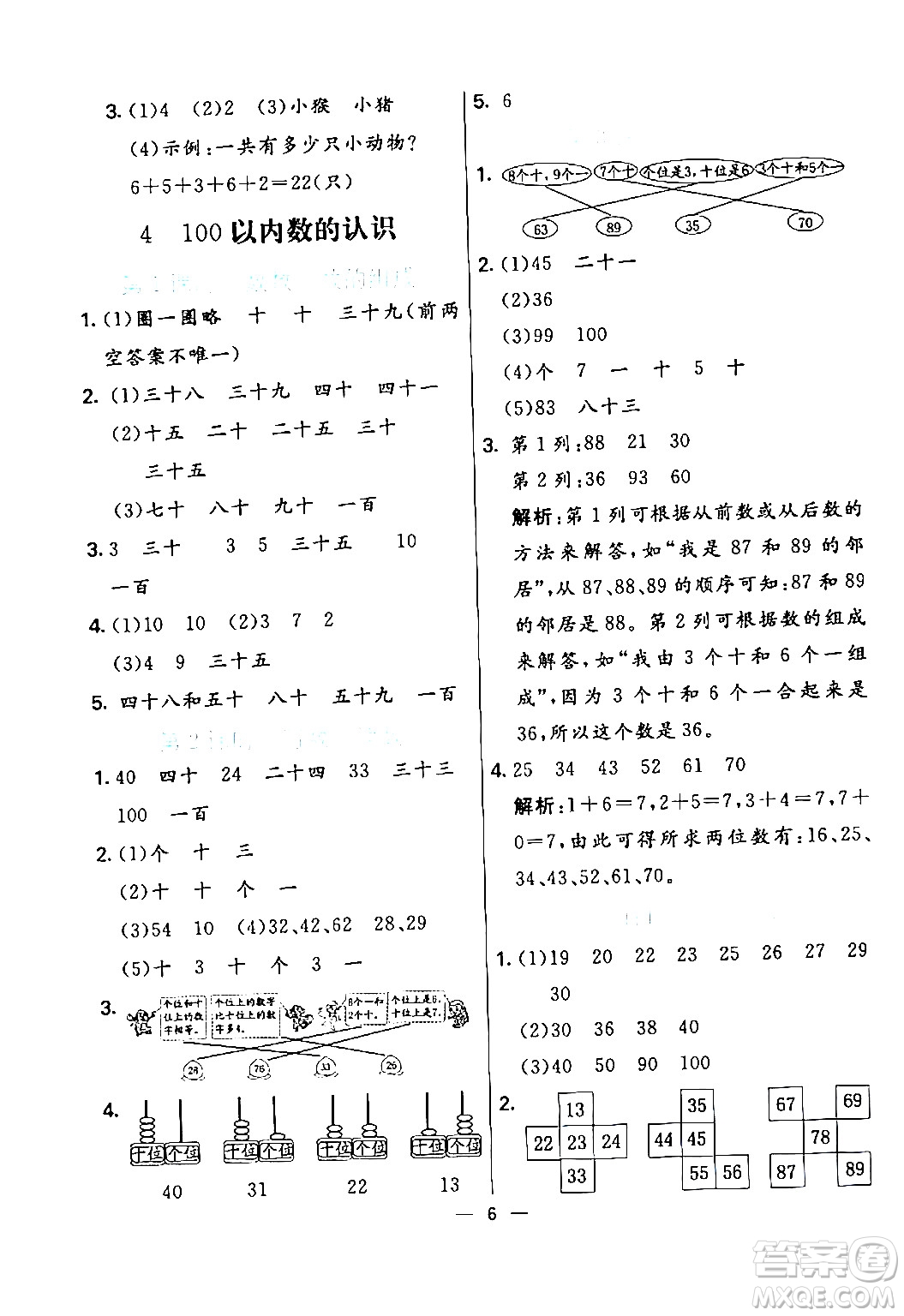 陽(yáng)光出版社2024年春亮點(diǎn)激活提優(yōu)天天練一年級(jí)數(shù)學(xué)下冊(cè)人教版山東專版答案