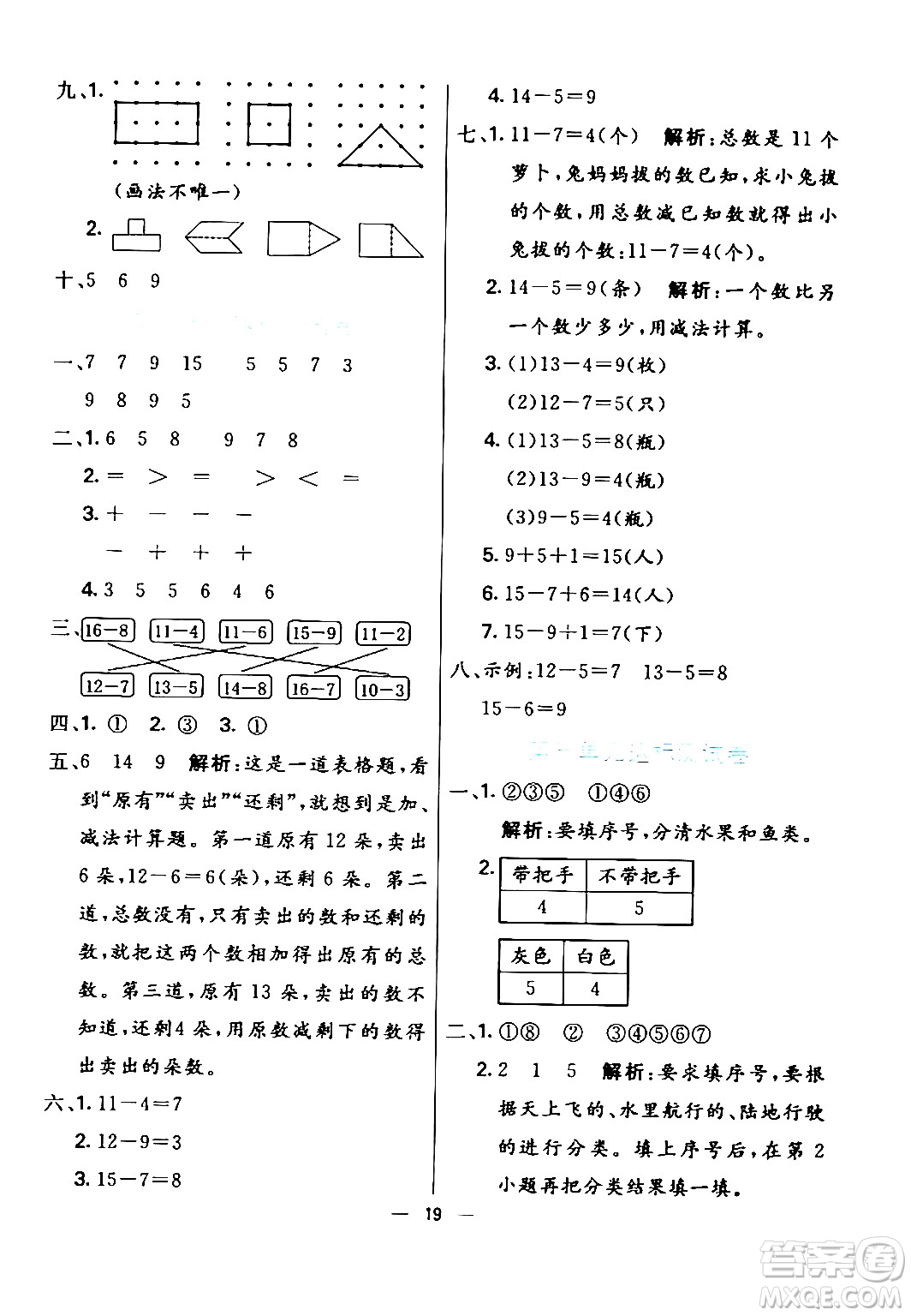 陽(yáng)光出版社2024年春亮點(diǎn)激活提優(yōu)天天練一年級(jí)數(shù)學(xué)下冊(cè)人教版山東專版答案
