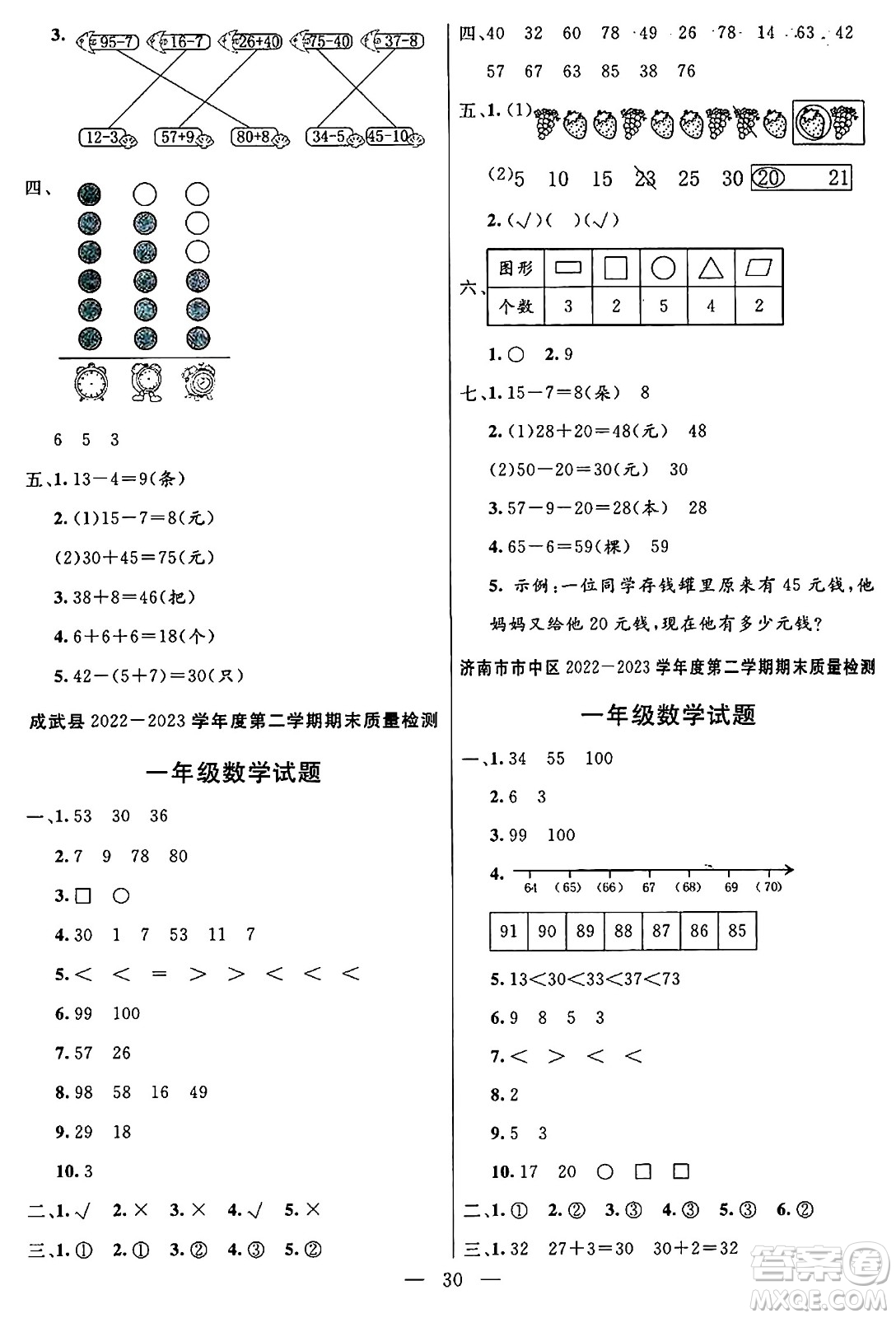 陽(yáng)光出版社2024年春亮點(diǎn)激活提優(yōu)天天練一年級(jí)數(shù)學(xué)下冊(cè)人教版山東專版答案