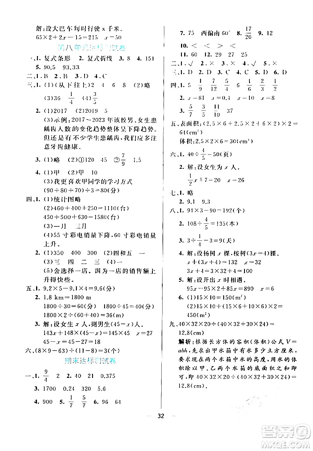 陽(yáng)光出版社2024年春亮點(diǎn)激活提優(yōu)天天練五年級(jí)數(shù)學(xué)下冊(cè)北師大版答案