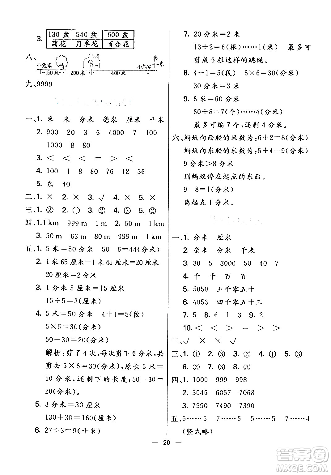 陽光出版社2024年春亮點激活提優(yōu)天天練二年級數(shù)學(xué)下冊北師大版答案