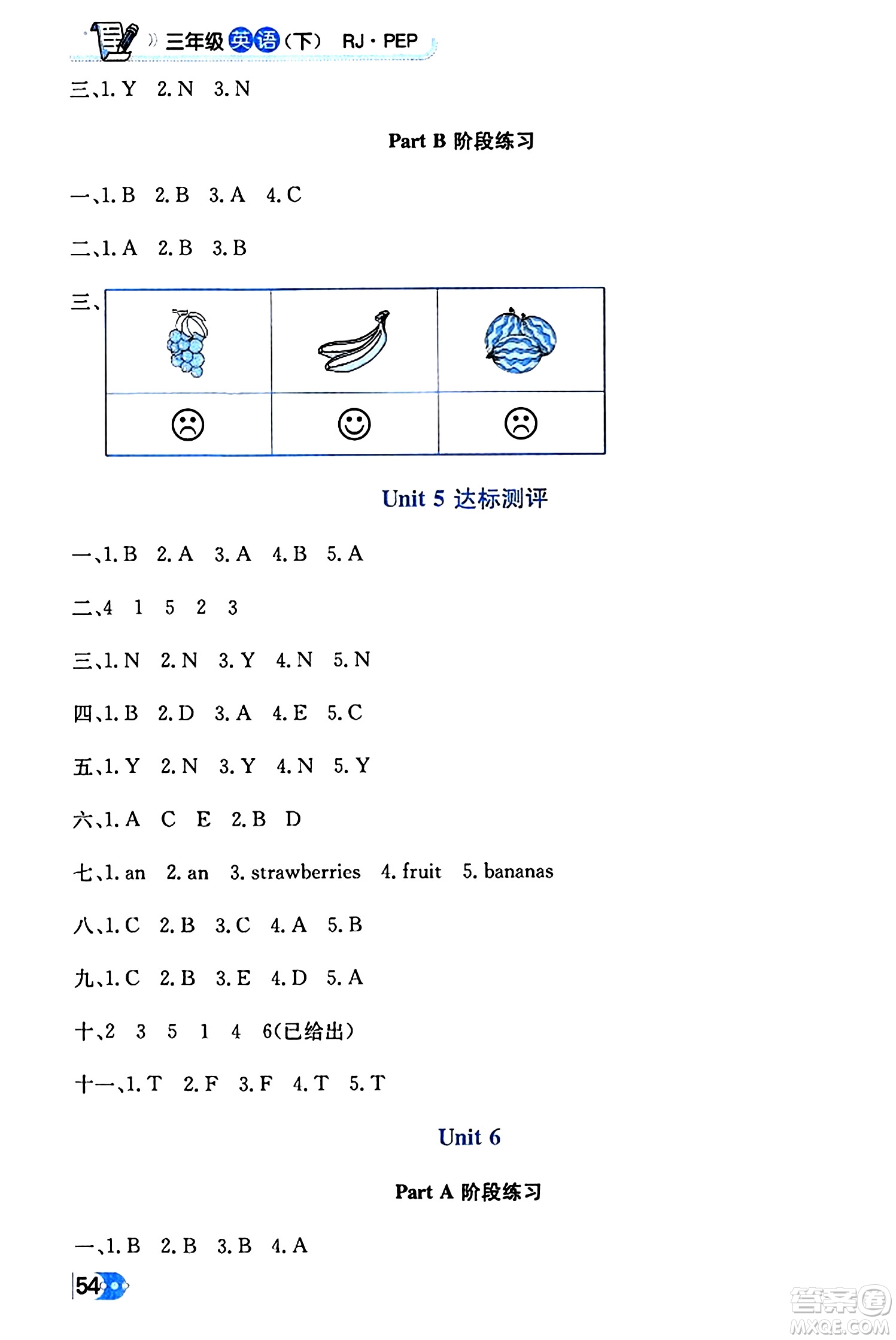 遼海出版社2024年春解透教材三年級英語下冊人教PEP版答案