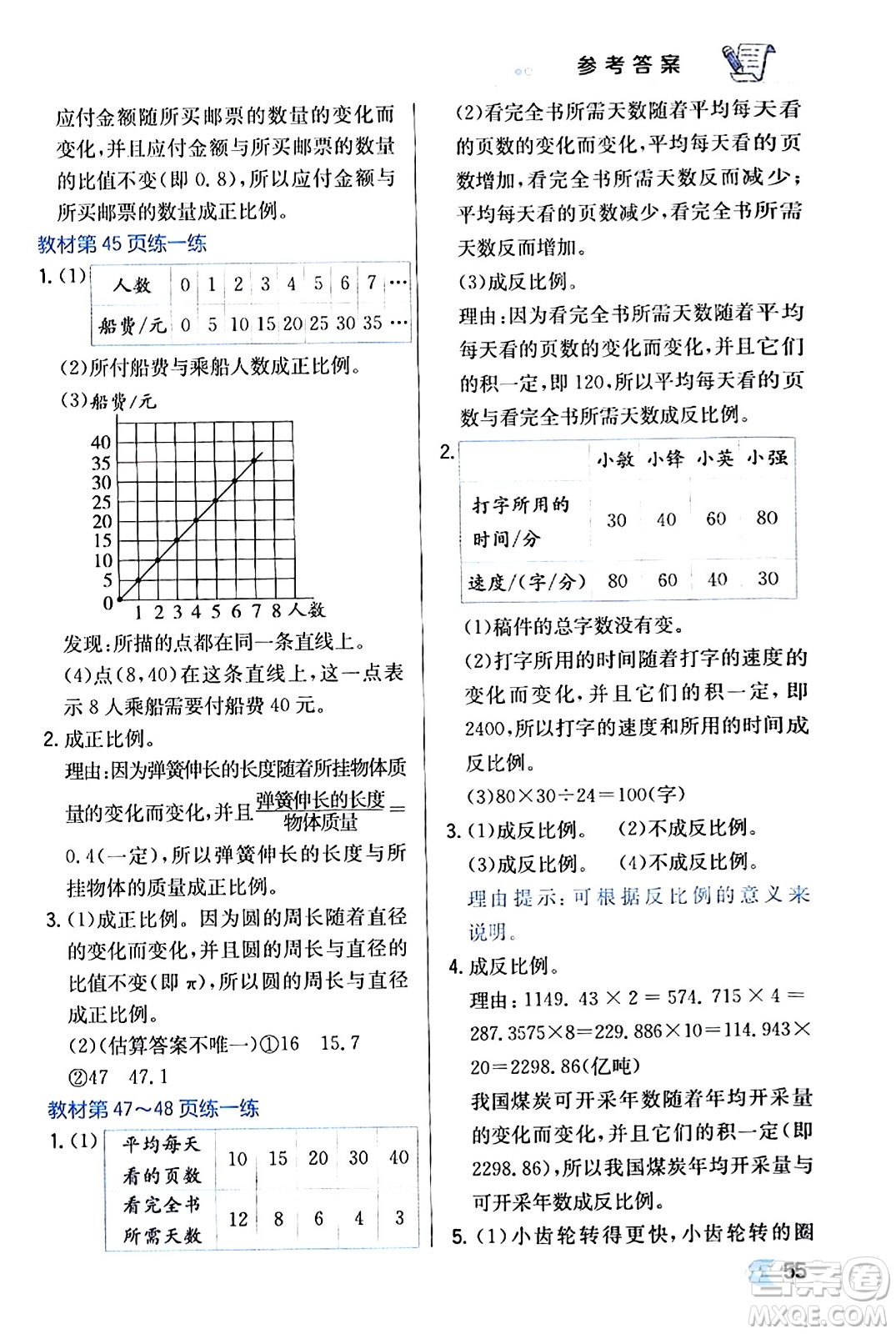 遼海出版社2024年春解透教材六年級數(shù)學(xué)下冊北師大版答案