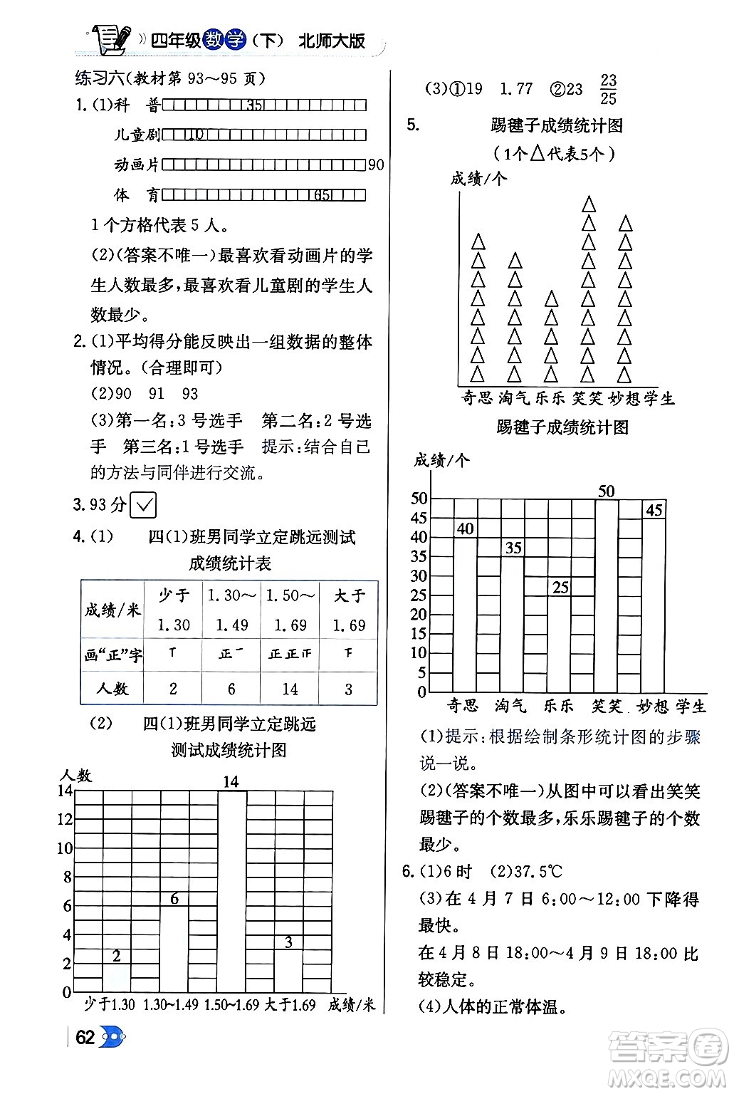 遼海出版社2024年春解透教材四年級數(shù)學(xué)下冊北師大版答案