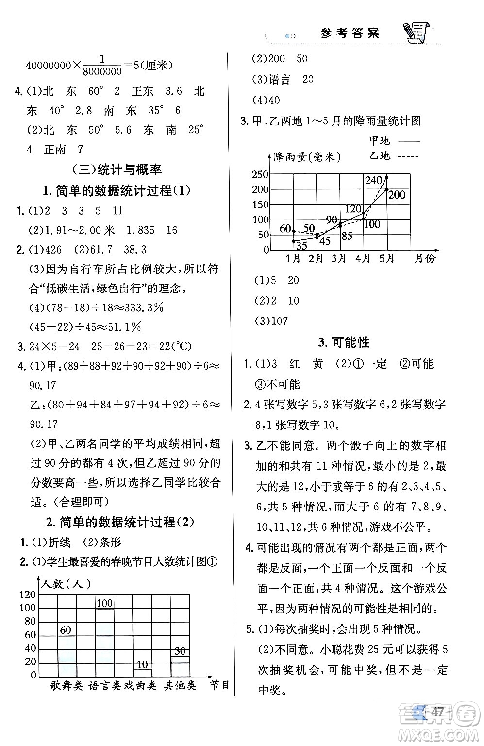 遼海出版社2024年春解透教材六年級數(shù)學(xué)下冊冀教版答案
