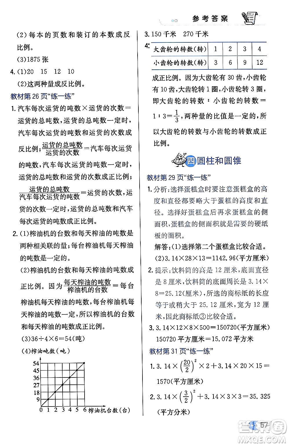 遼海出版社2024年春解透教材六年級數(shù)學(xué)下冊冀教版答案