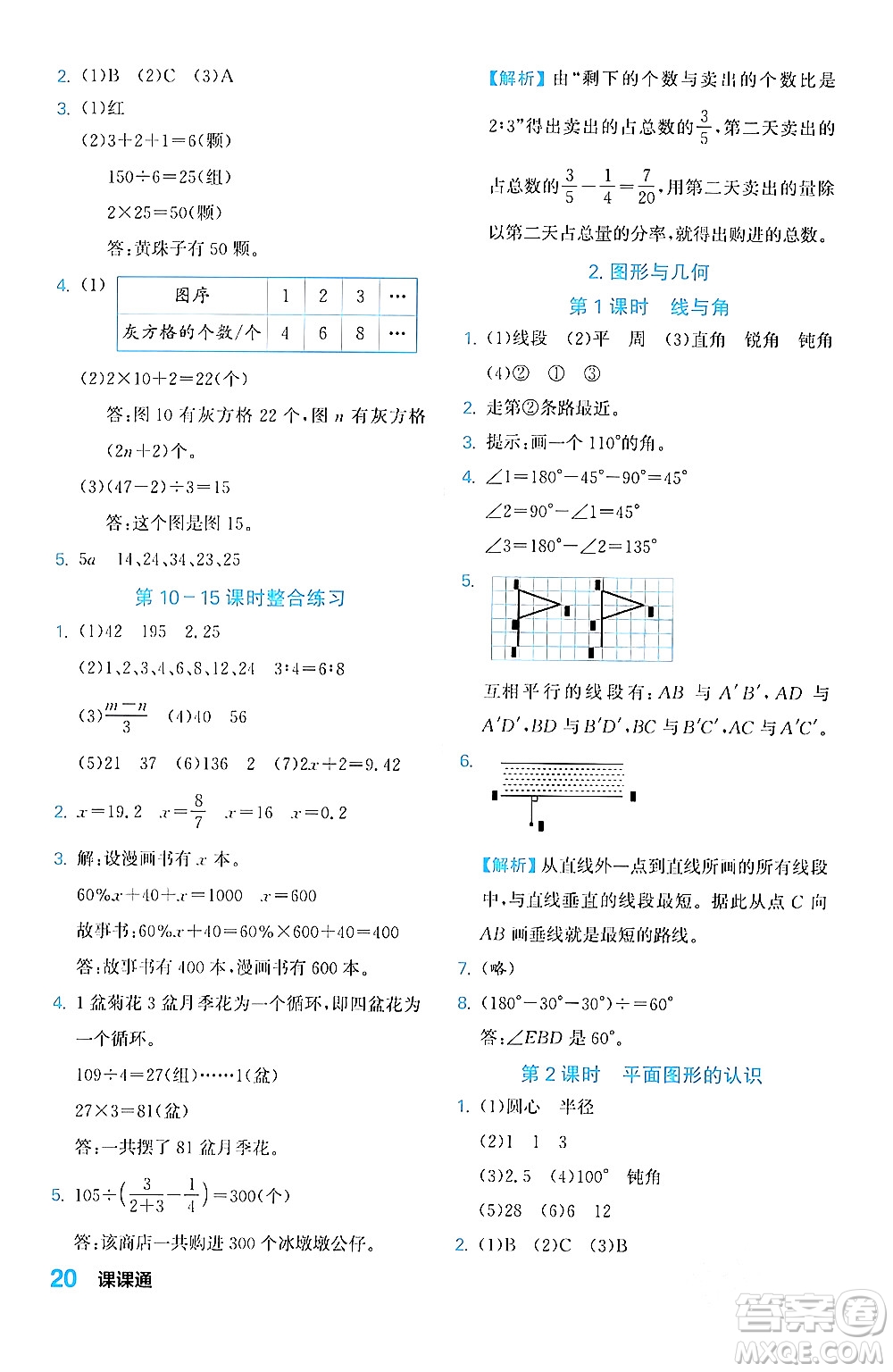 合肥工業(yè)大學(xué)出版社2024年春黃岡課課通同步隨堂檢測六年級數(shù)學(xué)下冊北師大版答案