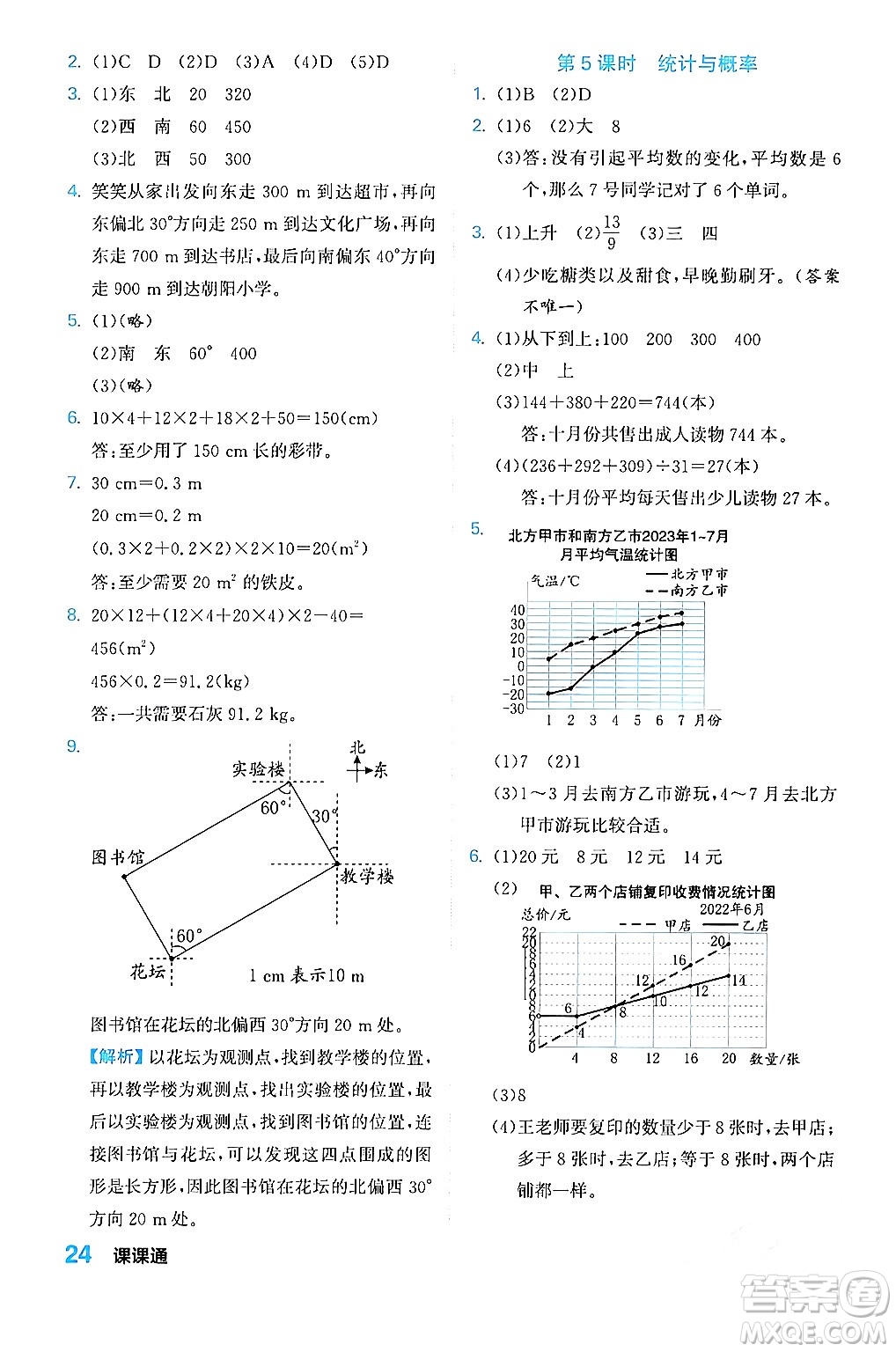 合肥工業(yè)大學(xué)出版社2024年春黃岡課課通同步隨堂檢測五年級數(shù)學(xué)下冊北師大版答案