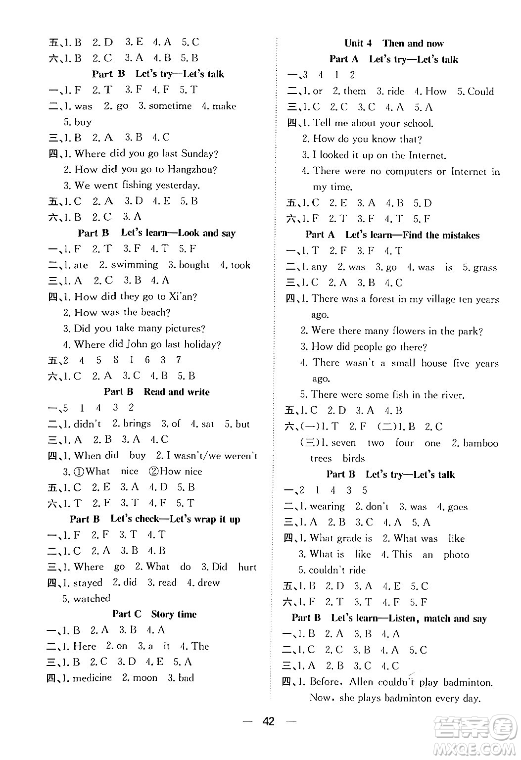 合肥工業(yè)大學(xué)出版社2024年春快樂學(xué)習(xí)小學(xué)英語隨堂練六年級(jí)英語下冊(cè)人教PEP版答案