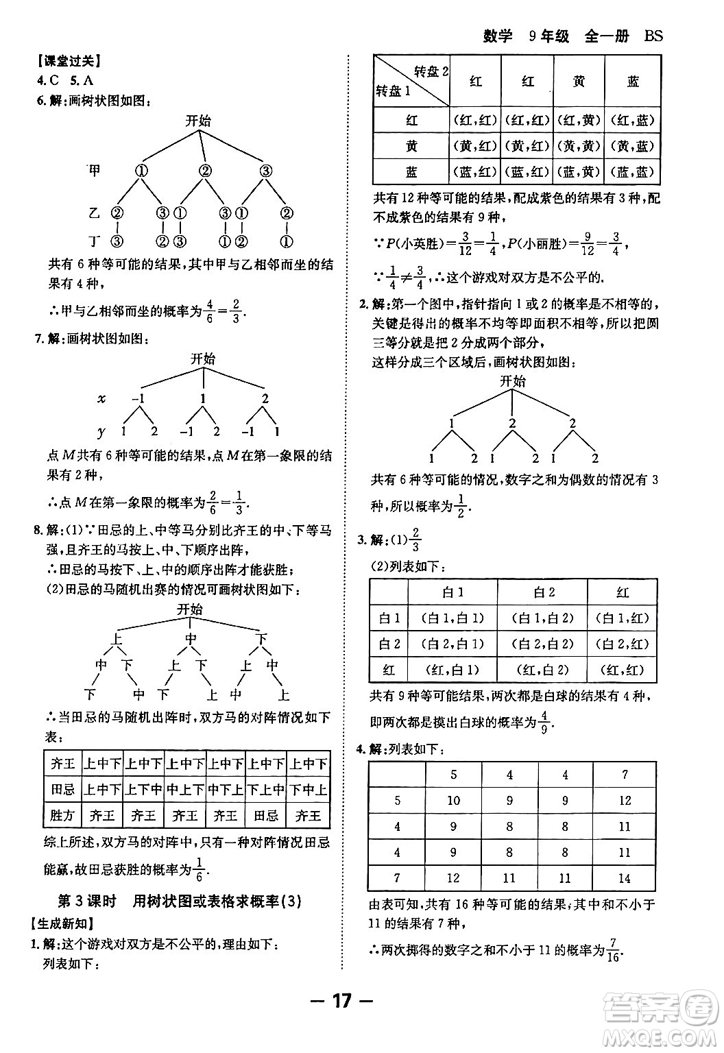 延邊大學(xué)出版社2024年春全程突破初中同步導(dǎo)學(xué)案九年級(jí)數(shù)學(xué)下冊人教版答案