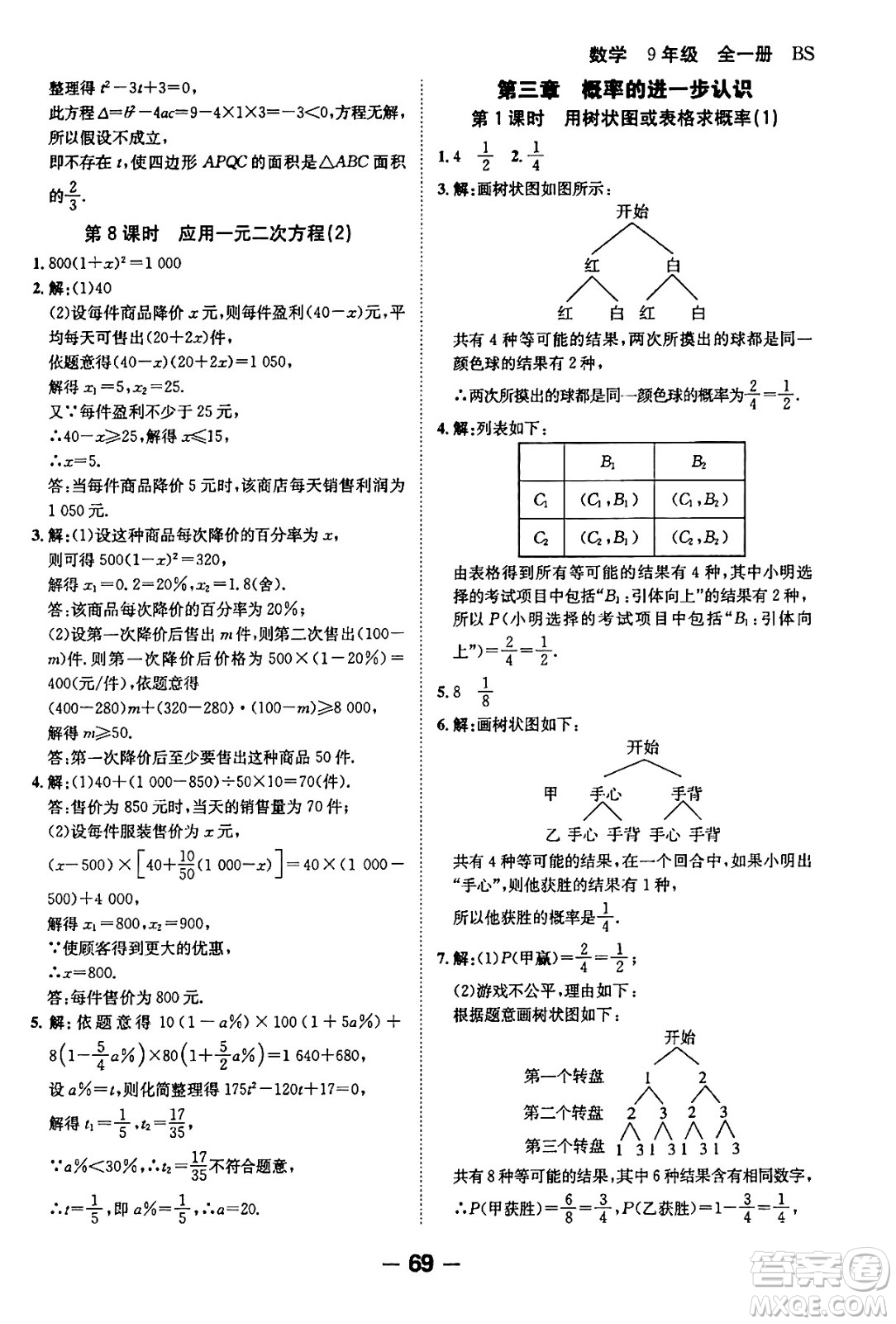 延邊大學(xué)出版社2024年春全程突破初中同步導(dǎo)學(xué)案九年級(jí)數(shù)學(xué)下冊人教版答案