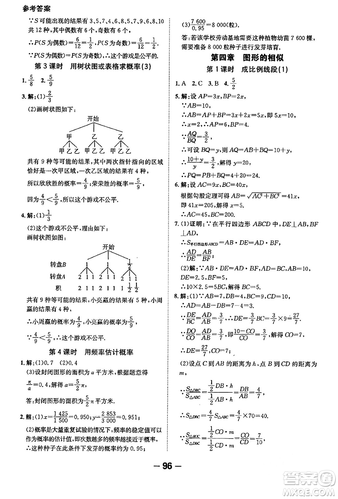 延邊大學(xué)出版社2024年春全程突破初中同步導(dǎo)學(xué)案九年級(jí)數(shù)學(xué)下冊人教版答案