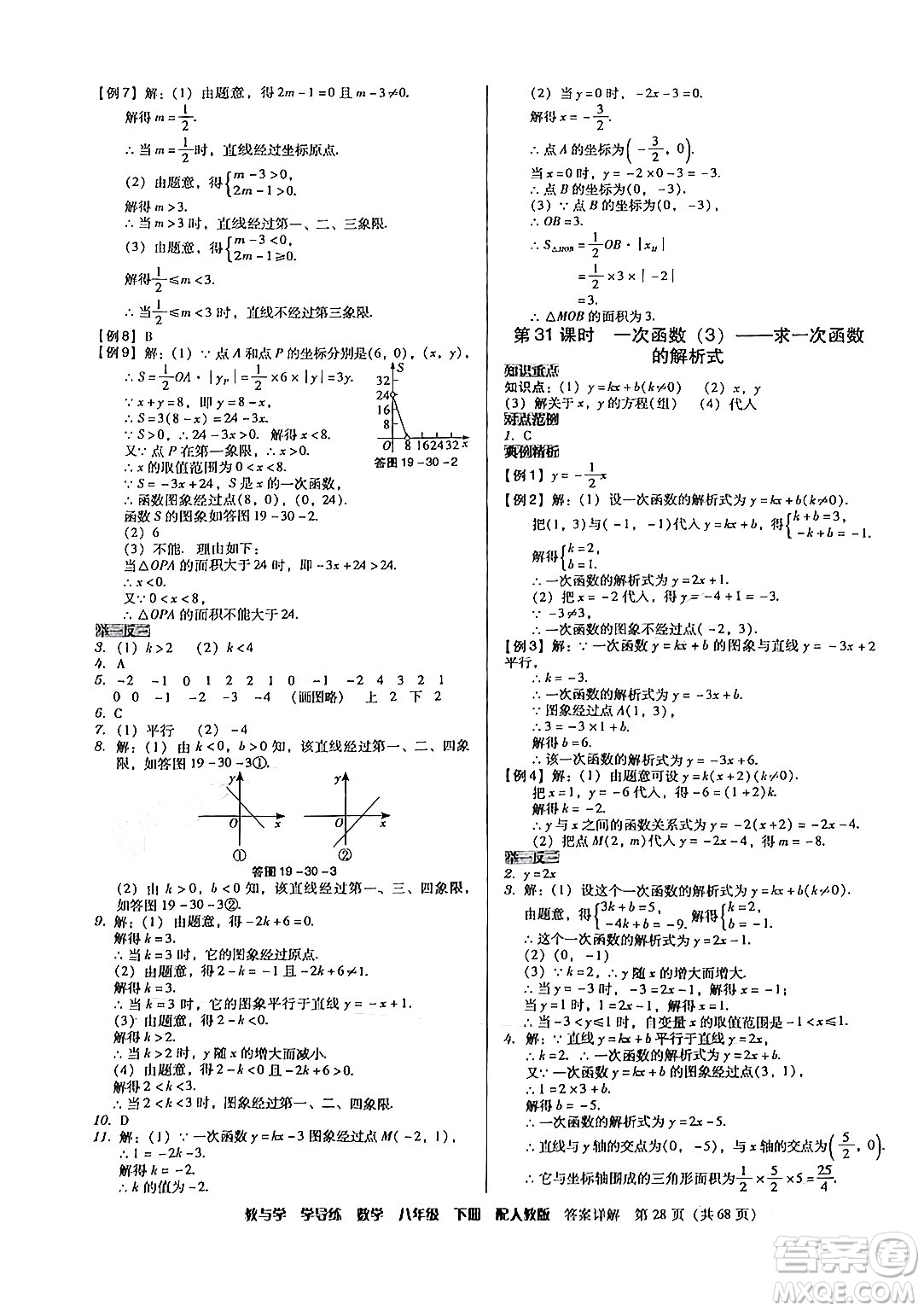 安徽人民出版社2024年春教與學(xué)學(xué)導(dǎo)練八年級(jí)數(shù)學(xué)下冊(cè)人教版答案