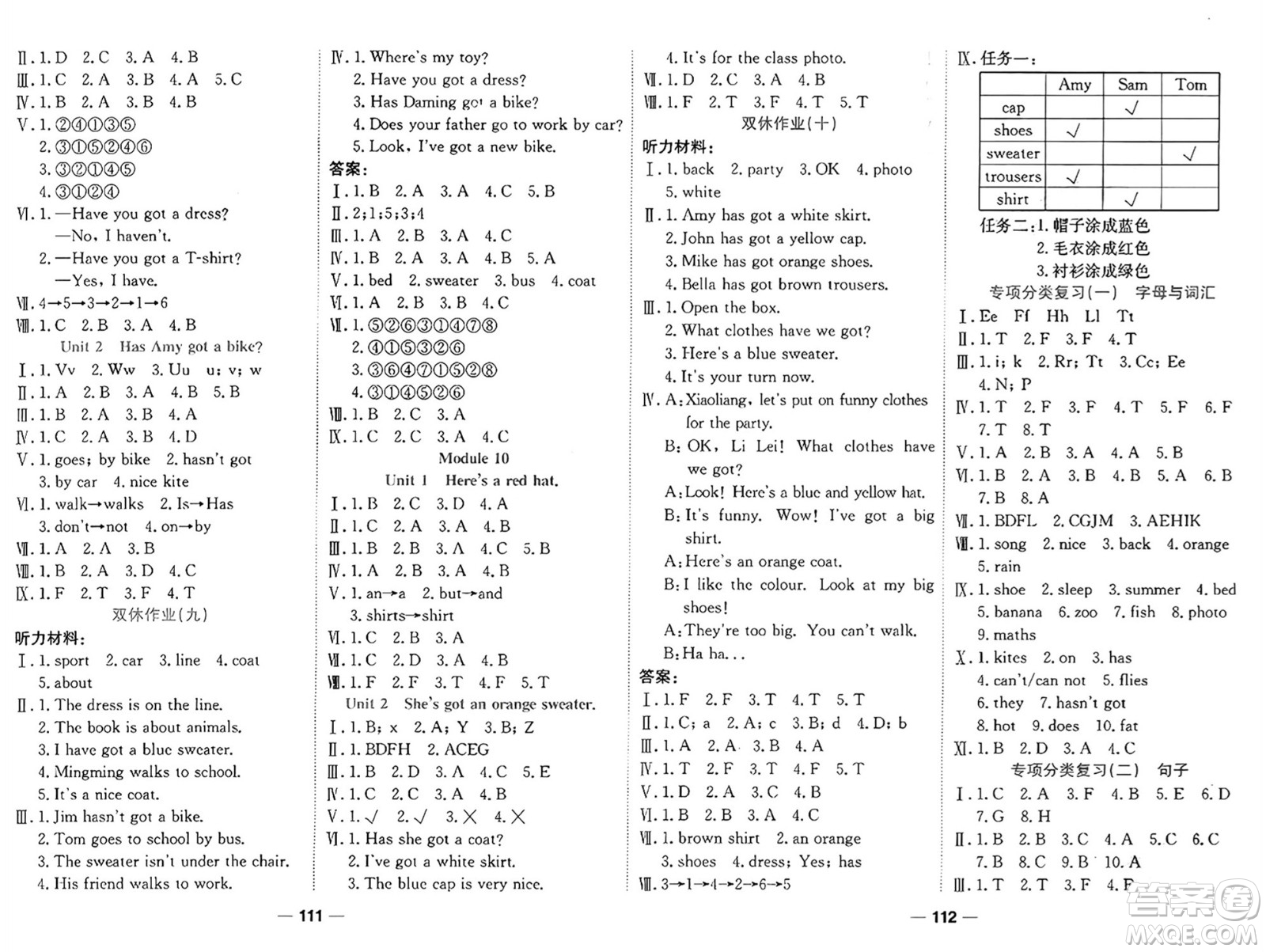 西安出版社2024年春奪冠新課堂隨堂練測(cè)三年級(jí)英語(yǔ)下冊(cè)外研版答案