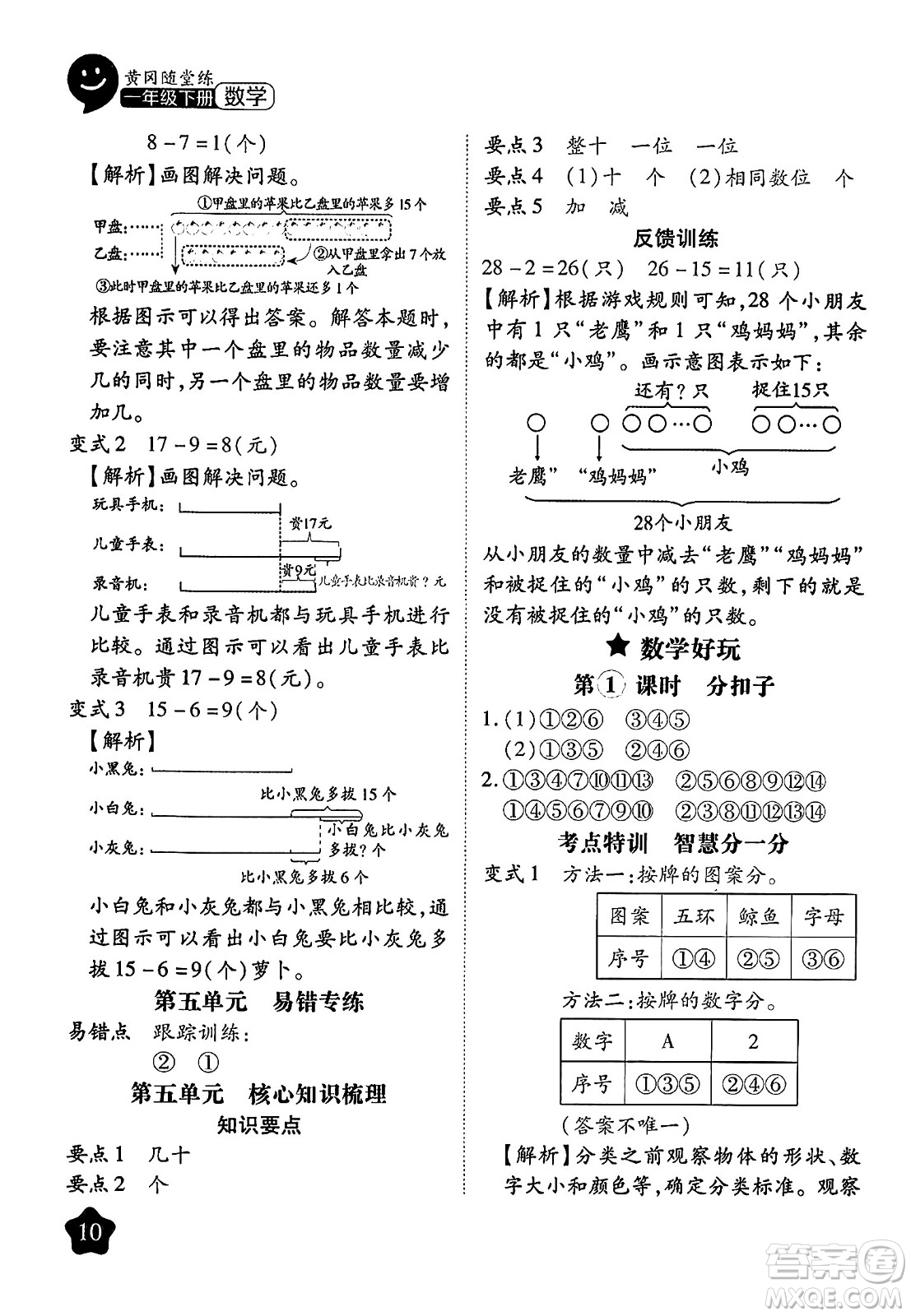 西安出版社2024年春黃岡隨堂練一年級數(shù)學(xué)下冊北師大版答案