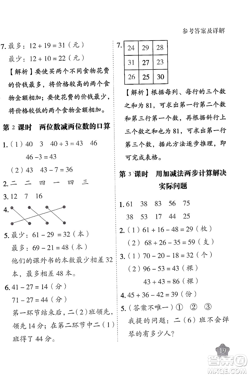 西安出版社2024年春黃岡隨堂練二年級數(shù)學(xué)下冊蘇教版答案
