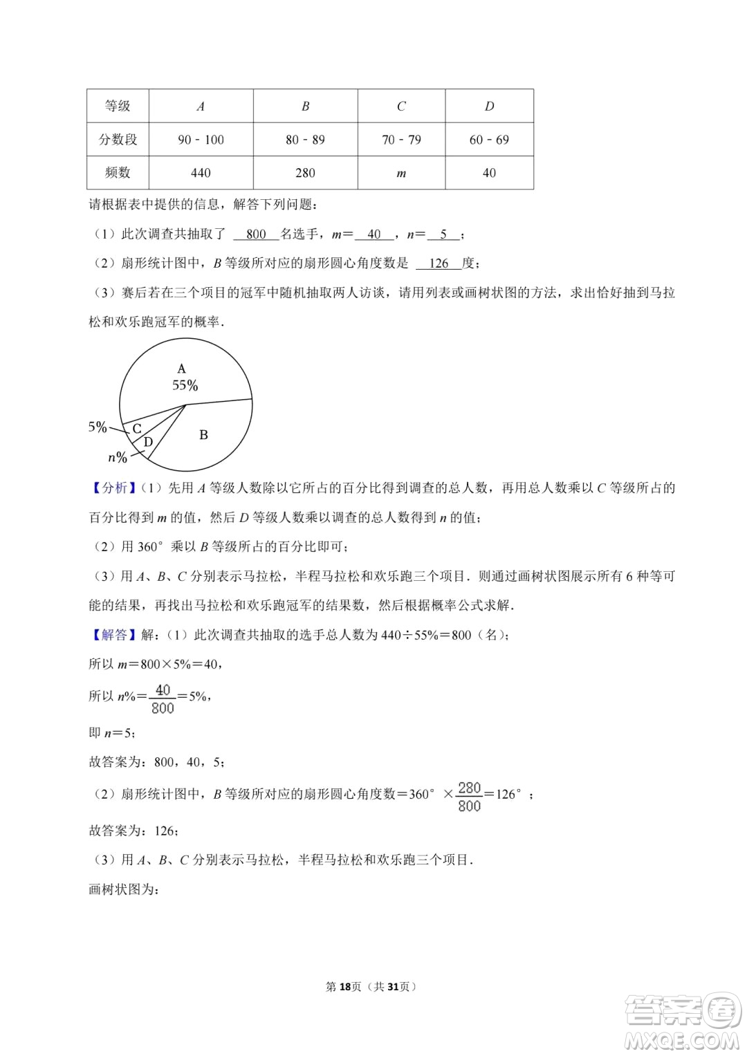 2024達(dá)州中考數(shù)學(xué)真題答案