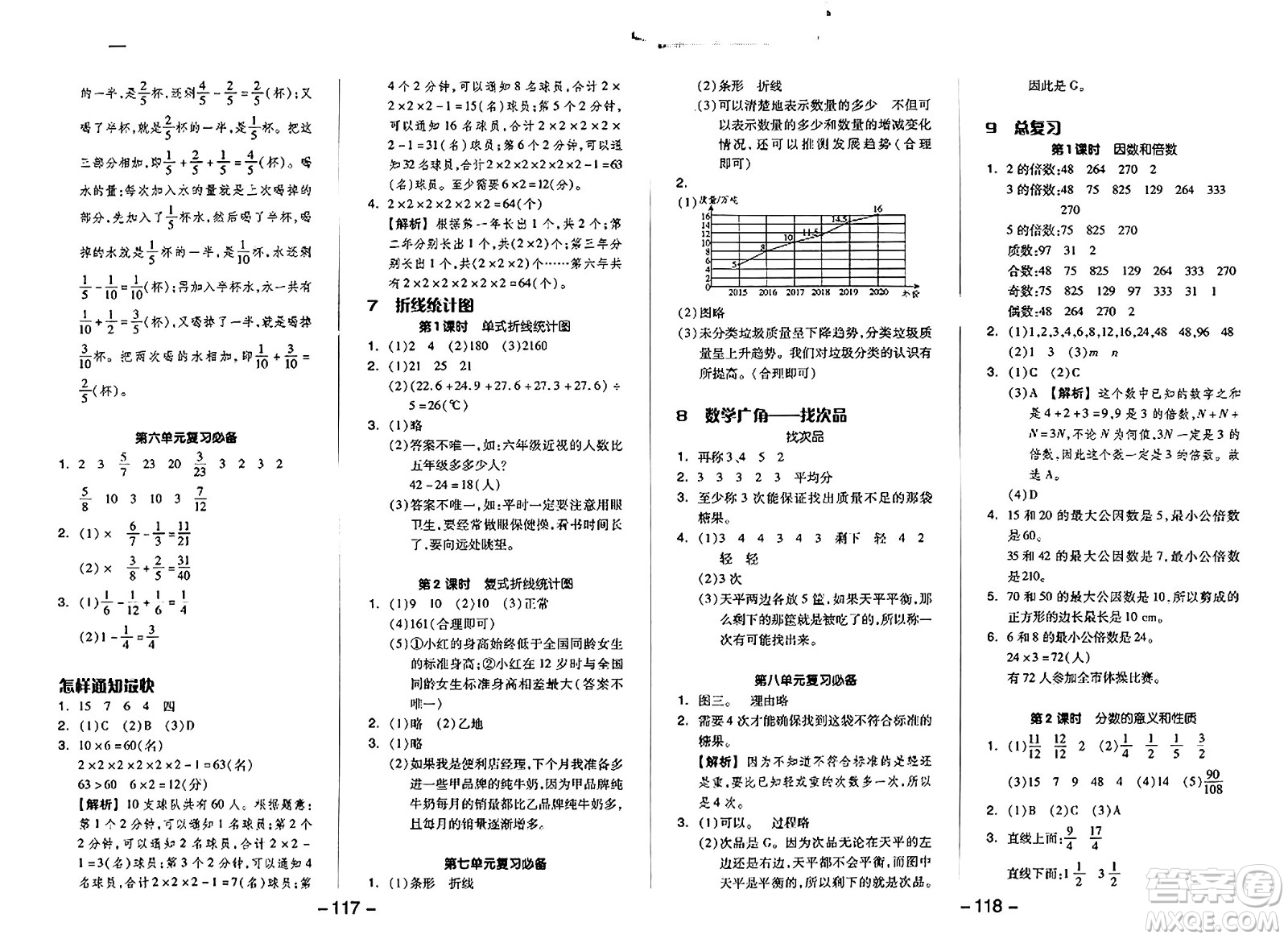 湖南少年兒童出版社2024年春智慧隨堂練五年級(jí)數(shù)學(xué)下冊(cè)人教版答案