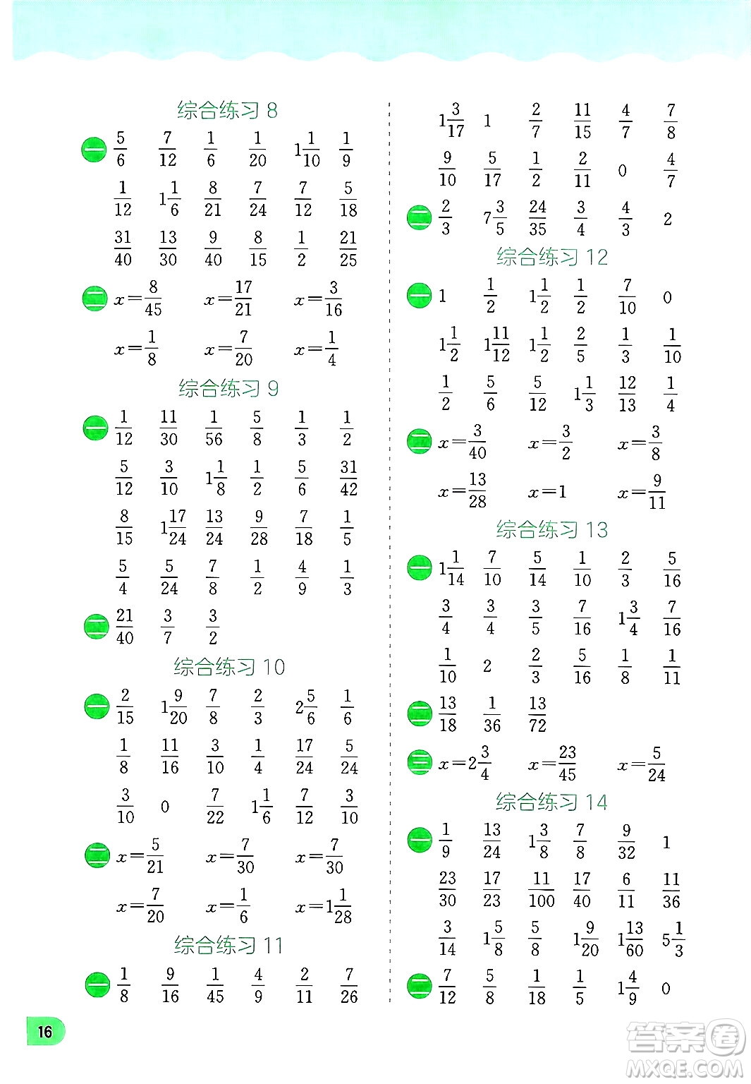 江蘇人民出版社2024年春實驗班提優(yōu)訓練暑假銜接五升六年級數(shù)學人教版答案
