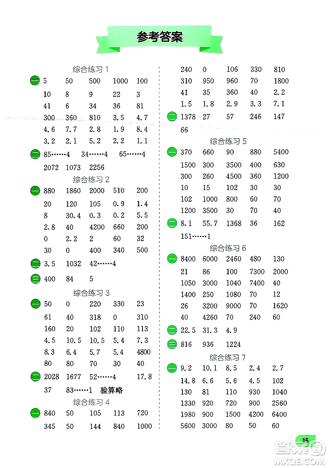 江蘇人民出版社2024年春實(shí)驗(yàn)班提優(yōu)訓(xùn)練暑假銜接三升四年級數(shù)學(xué)人教版答案