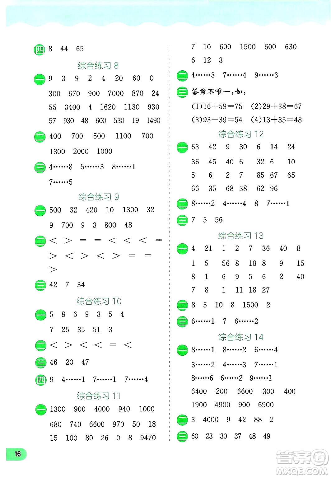 江蘇人民出版社2024年春實(shí)驗(yàn)班提優(yōu)訓(xùn)練暑假銜接二升三年級(jí)數(shù)學(xué)人教版答案