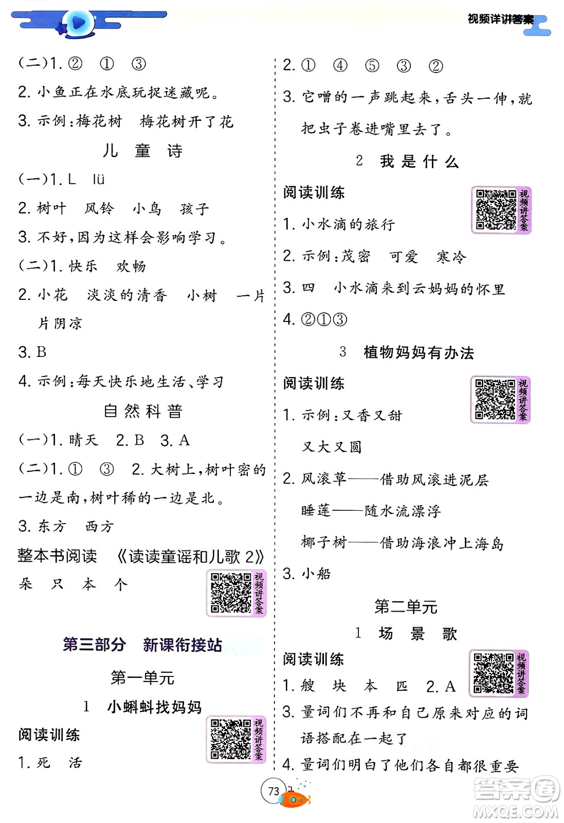 江蘇人民出版社2024年春實(shí)驗(yàn)班提優(yōu)訓(xùn)練暑假銜接一升二年級語文人教版答案