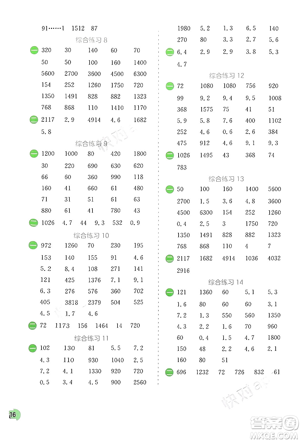 江蘇人民出版社2024年春實(shí)驗(yàn)班提優(yōu)訓(xùn)練暑假銜接三升四年級數(shù)學(xué)青島版答案