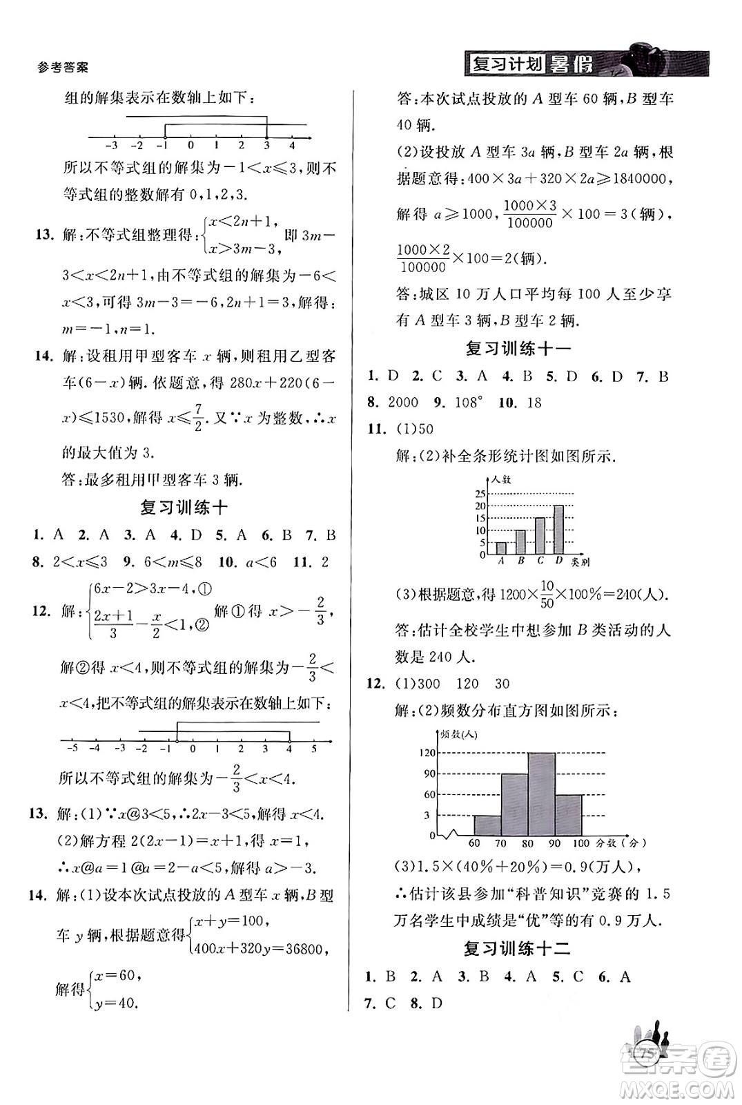 延邊大學出版社2024年品至教育假期復習計劃暑假七年級數學人教版答案