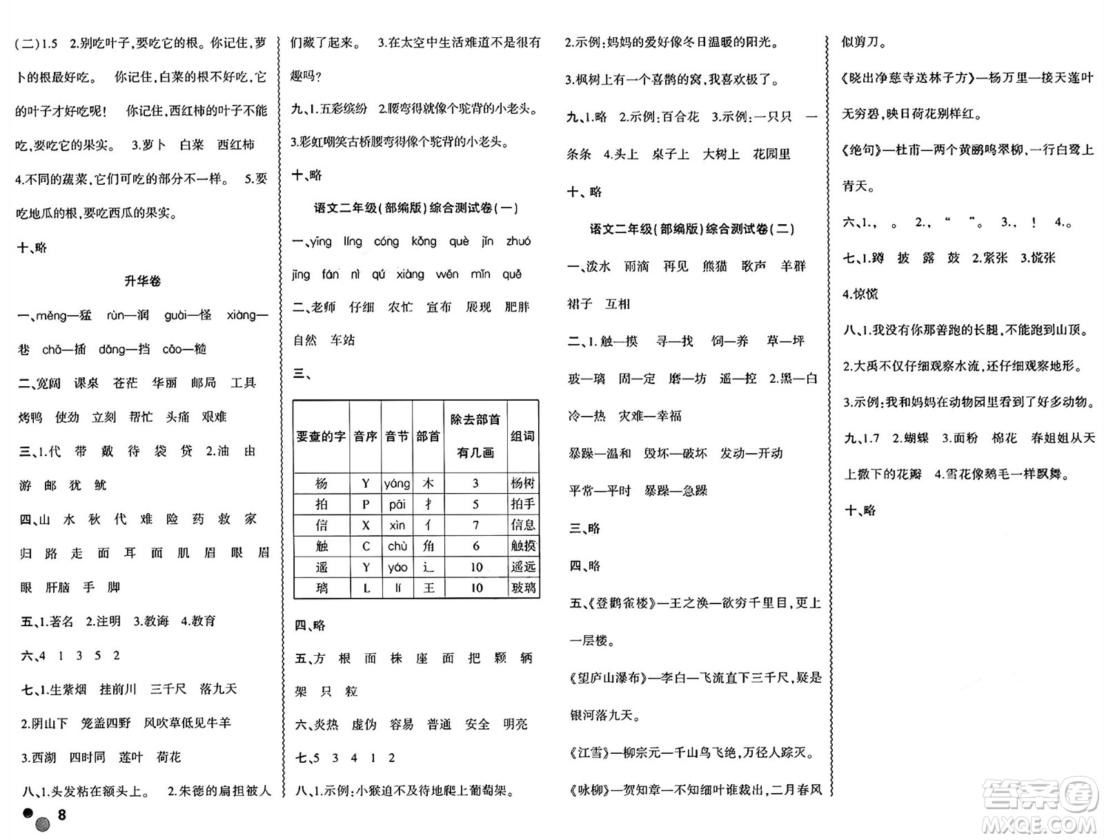 安徽大學(xué)出版社2024年春假期總動員暑假必刷題二年級語文部編版答案