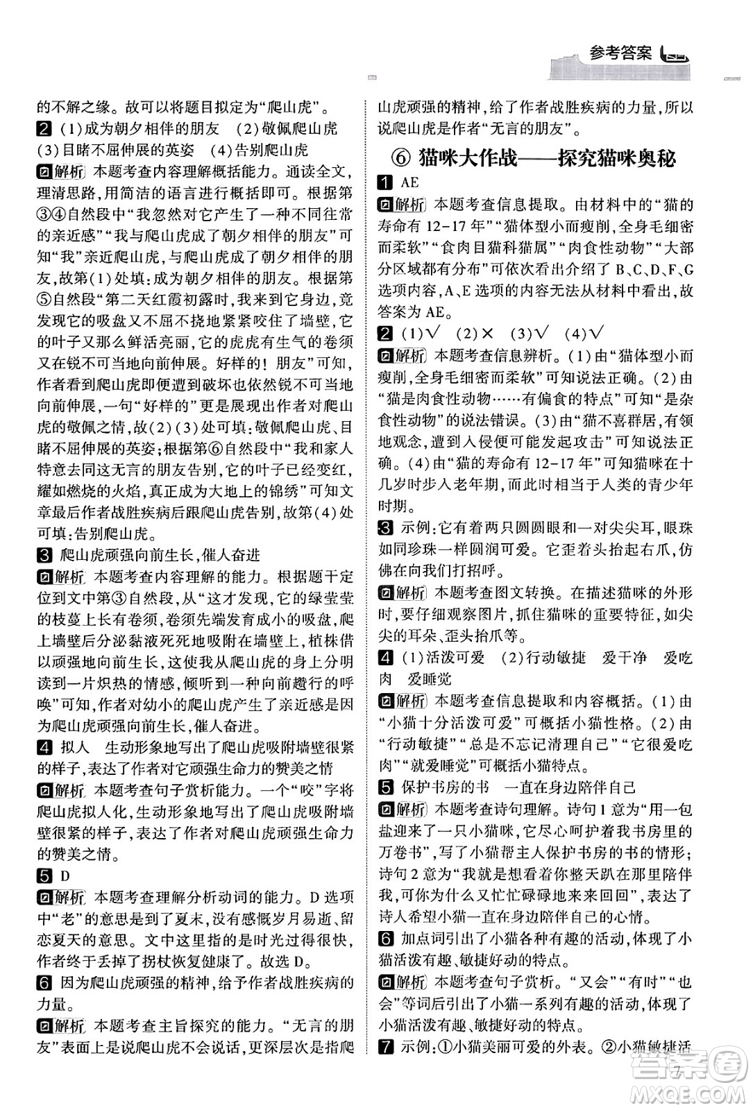 寧夏人民教育出版社2024年春經(jīng)綸學(xué)霸學(xué)霸的暑假語(yǔ)文閱讀集訓(xùn)四升五年級(jí)語(yǔ)文人教版答案