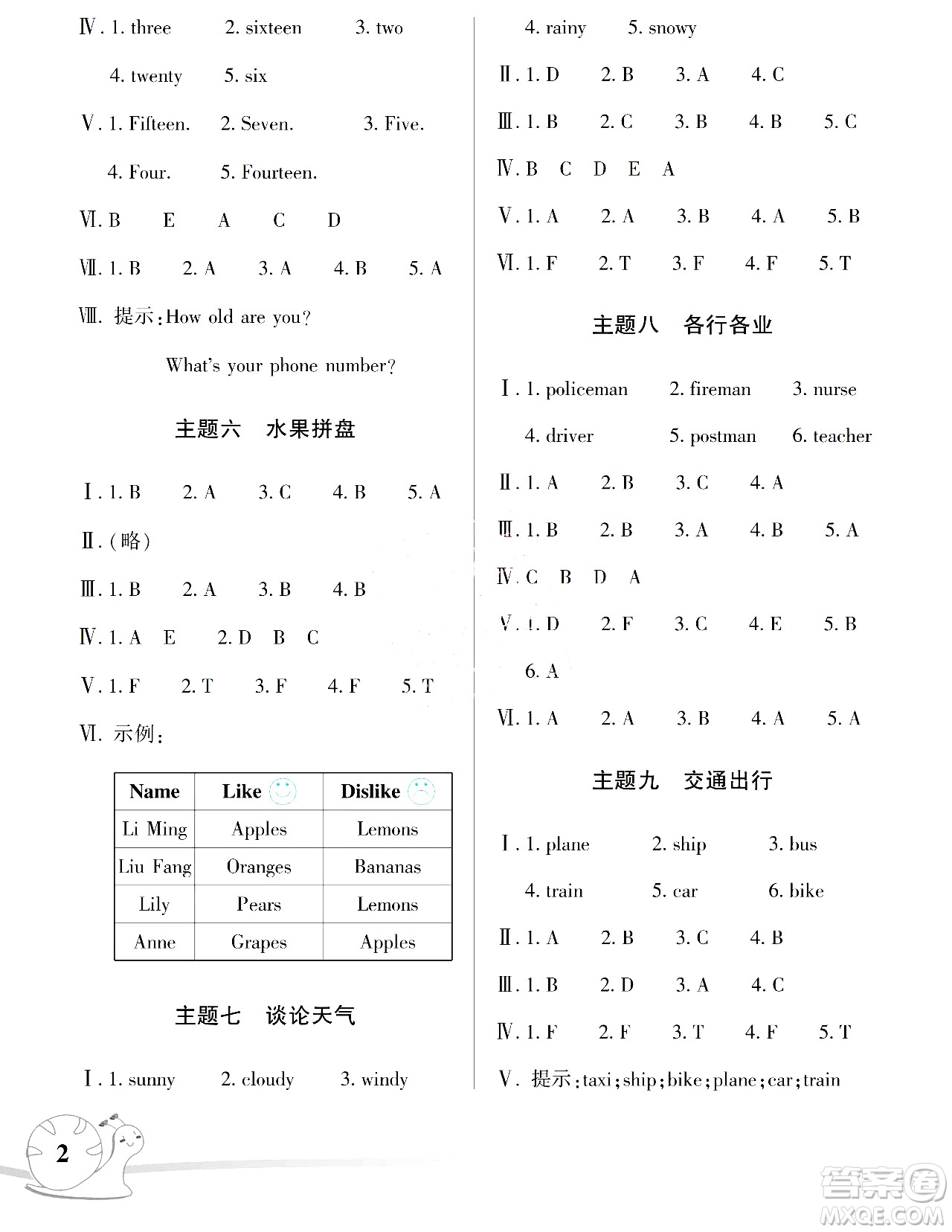 湖南師范大學出版社2024年暑假學習與生活假日知新三年級英語湘少版答案