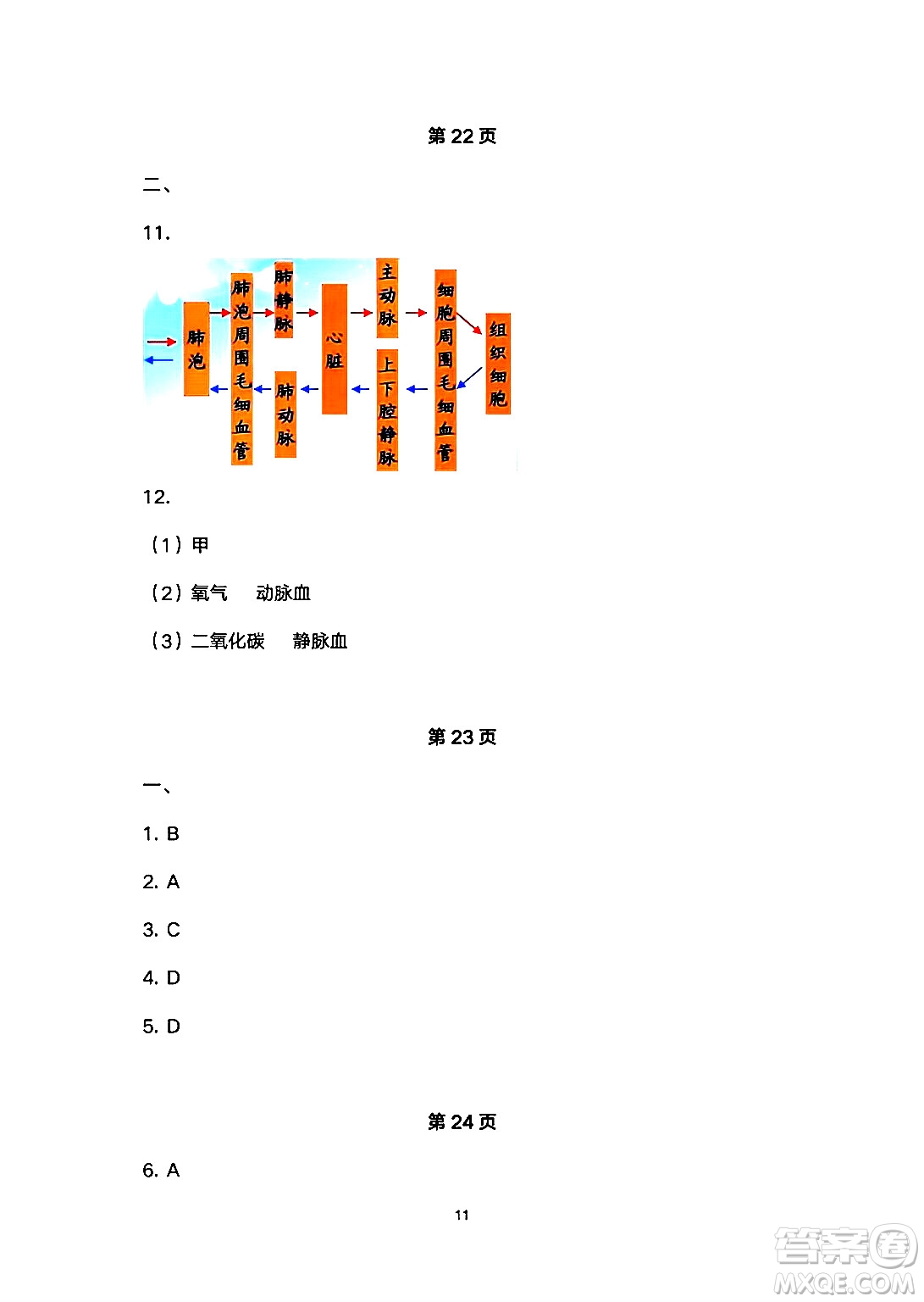 安徽教育出版社2024年暑假生活七年級生物人教版答案