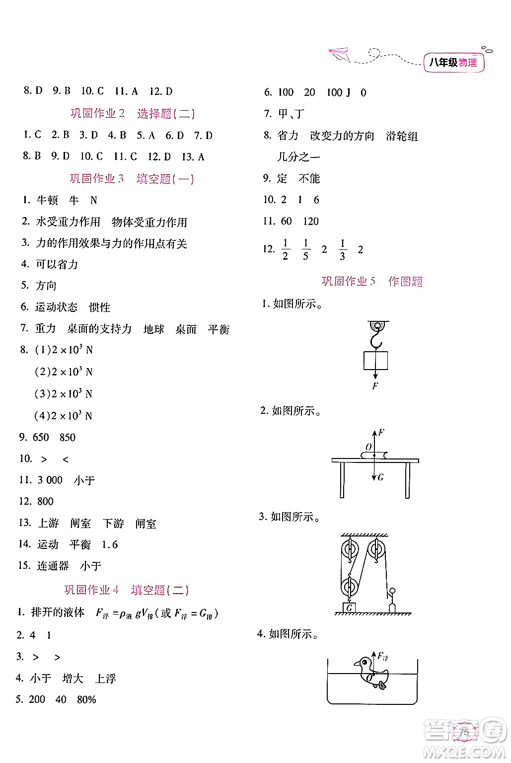 北京教育出版社2024年新課標(biāo)暑假樂(lè)園八年級(jí)物理課標(biāo)版答案