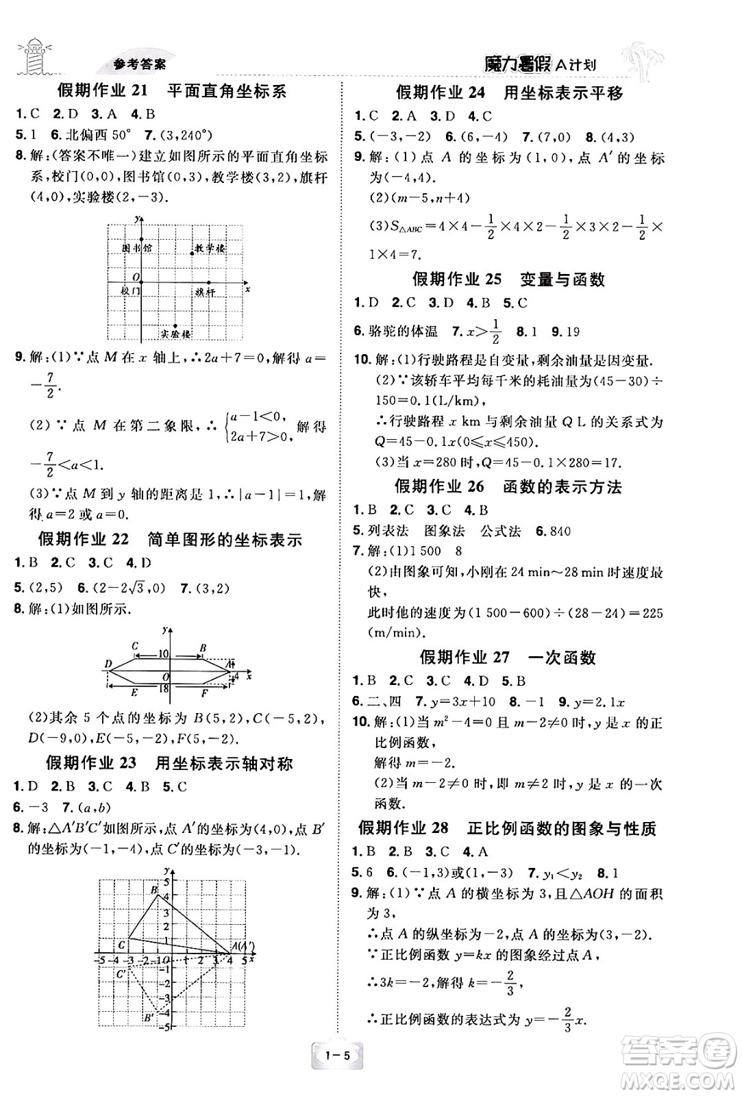 江西美術(shù)出版社2024年學(xué)海風(fēng)暴叢書魔力暑假A計(jì)劃八年級(jí)數(shù)學(xué)湘教版答案