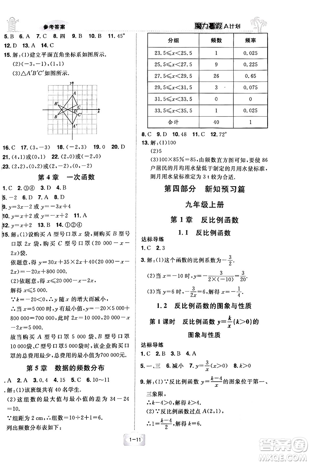 江西美術(shù)出版社2024年學(xué)海風(fēng)暴叢書魔力暑假A計(jì)劃八年級(jí)數(shù)學(xué)湘教版答案