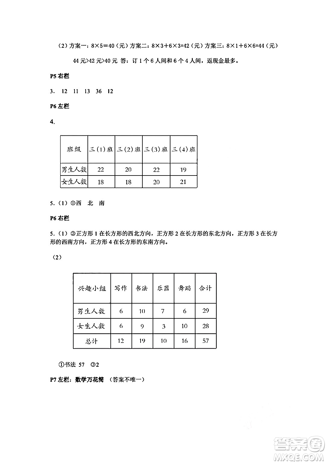 安徽少年兒童出版社2024年暑假作業(yè)三年級數(shù)學(xué)人教版答案